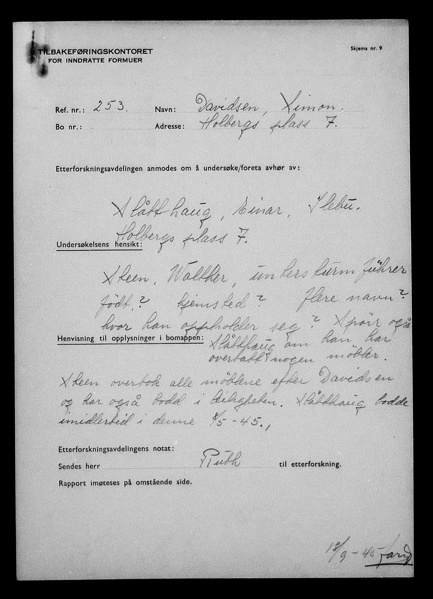 Justisdepartementet, Tilbakeføringskontoret for inndratte formuer, AV/RA-S-1564/H/Hc/Hcc/L0930: --, 1945-1947, p. 44
