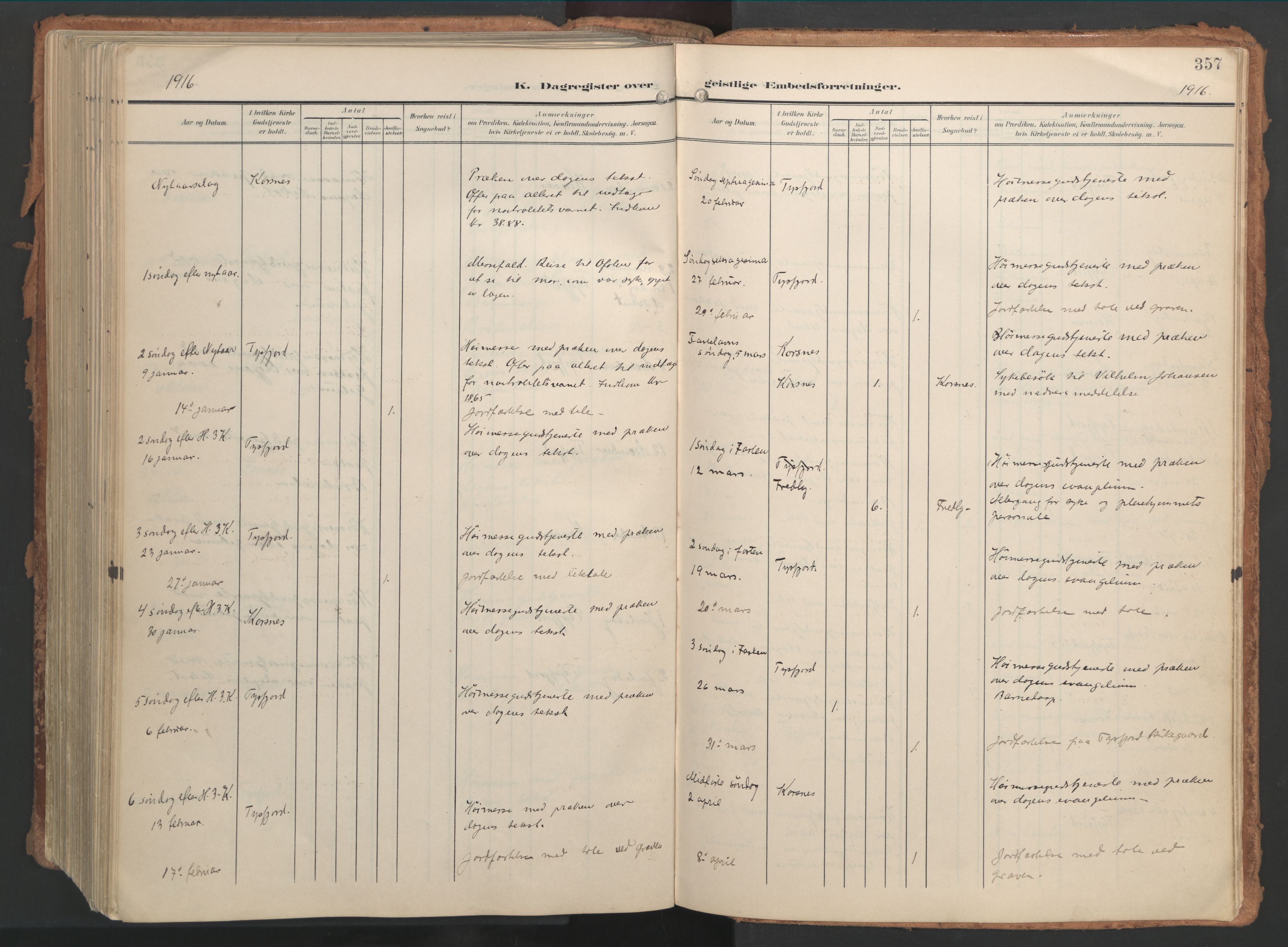 Ministerialprotokoller, klokkerbøker og fødselsregistre - Nordland, AV/SAT-A-1459/861/L0871: Parish register (official) no. 861A06, 1903-1916, p. 357