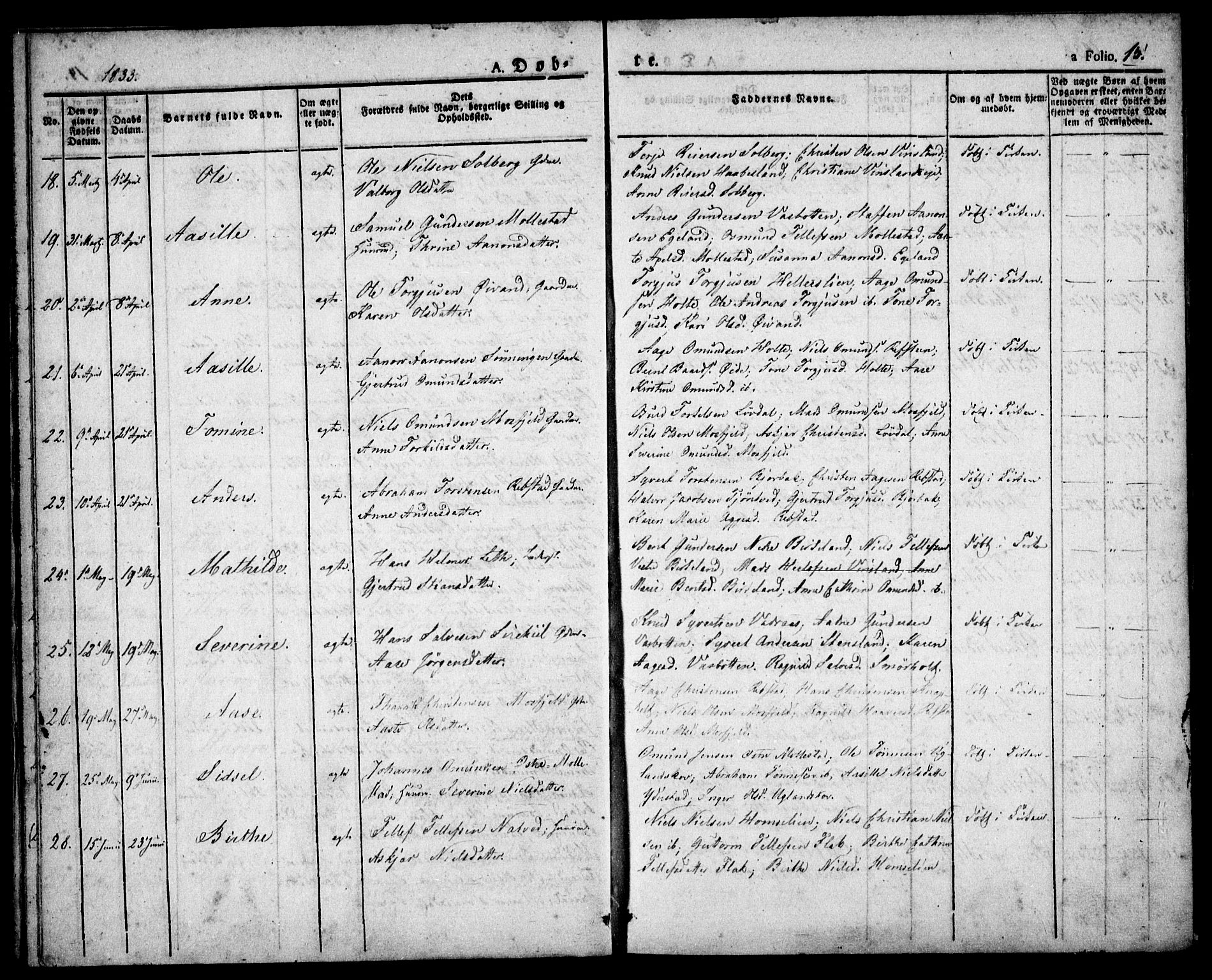 Birkenes sokneprestkontor, AV/SAK-1111-0004/F/Fa/L0001: Parish register (official) no. A 1, 1829-1849, p. 15