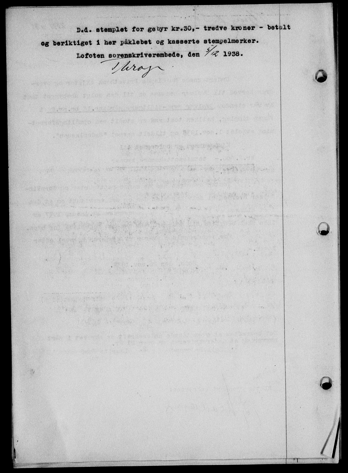 Lofoten sorenskriveri, SAT/A-0017/1/2/2C/L0004a: Mortgage book no. 4a, 1938-1938, Diary no: : 2581/1938