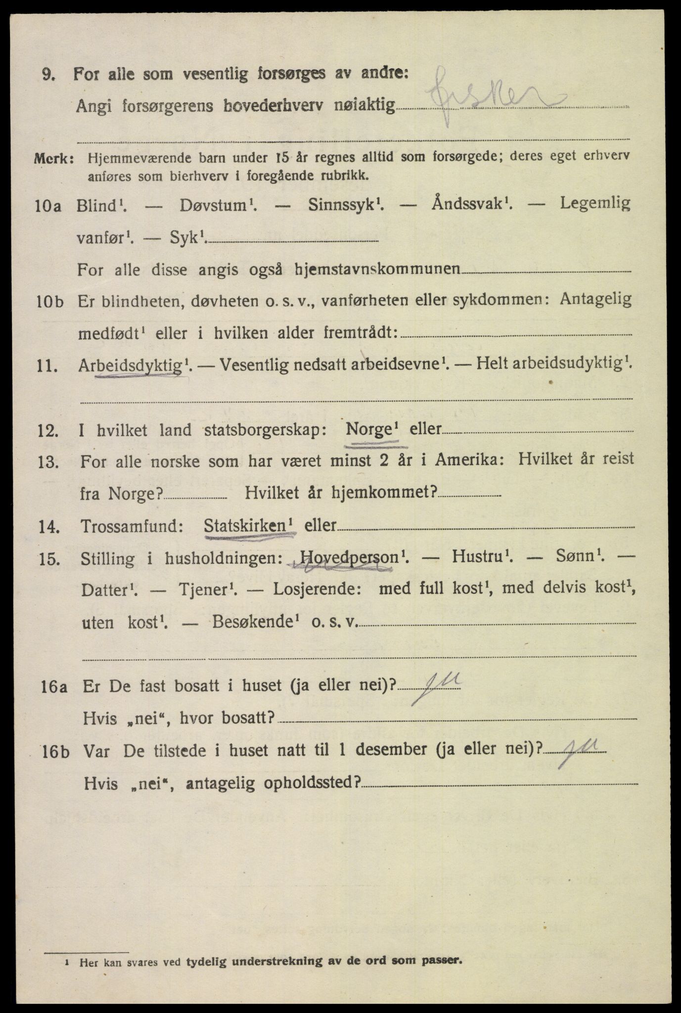 SAK, 1920 census for Nes (V-A), 1920, p. 5911