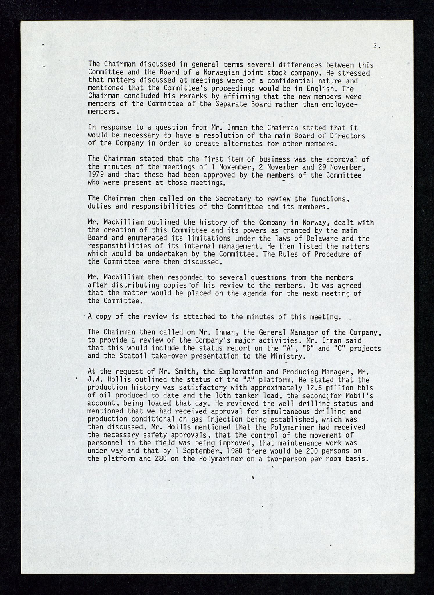 Pa 1578 - Mobil Exploration Norway Incorporated, AV/SAST-A-102024/4/D/Da/L0168: Sak og korrespondanse og styremøter, 1973-1986, p. 22