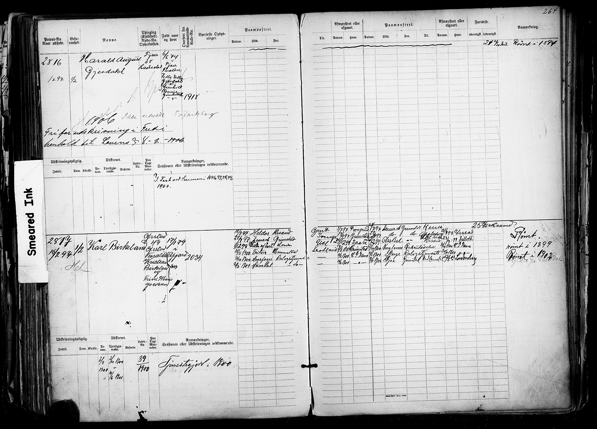 Grimstad mønstringskrets, AV/SAK-2031-0013/F/Fb/L0012: Hovedrulle nr 2291-3051, V-25, 1889-1900, p. 281