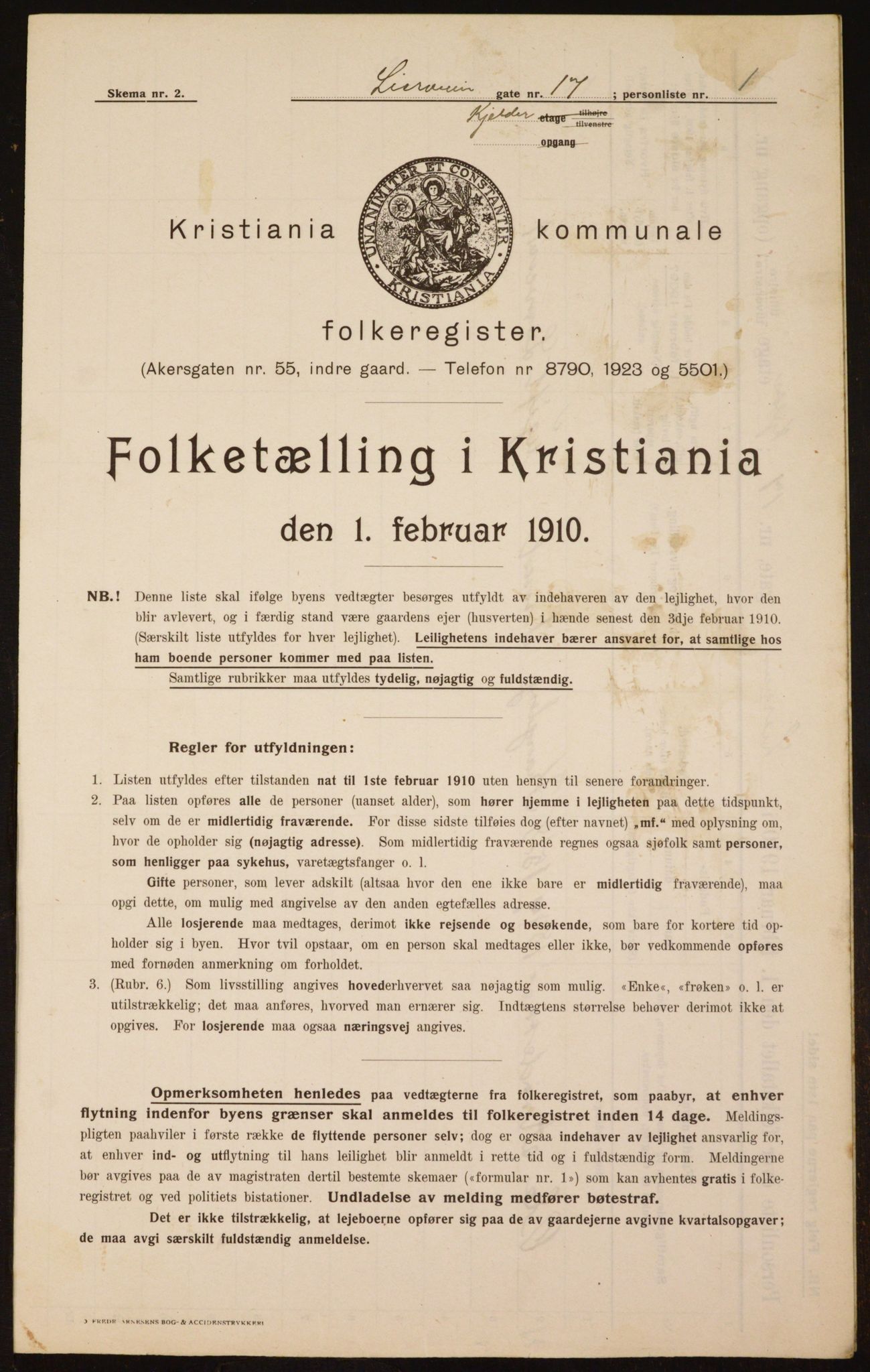 OBA, Municipal Census 1910 for Kristiania, 1910, p. 55548