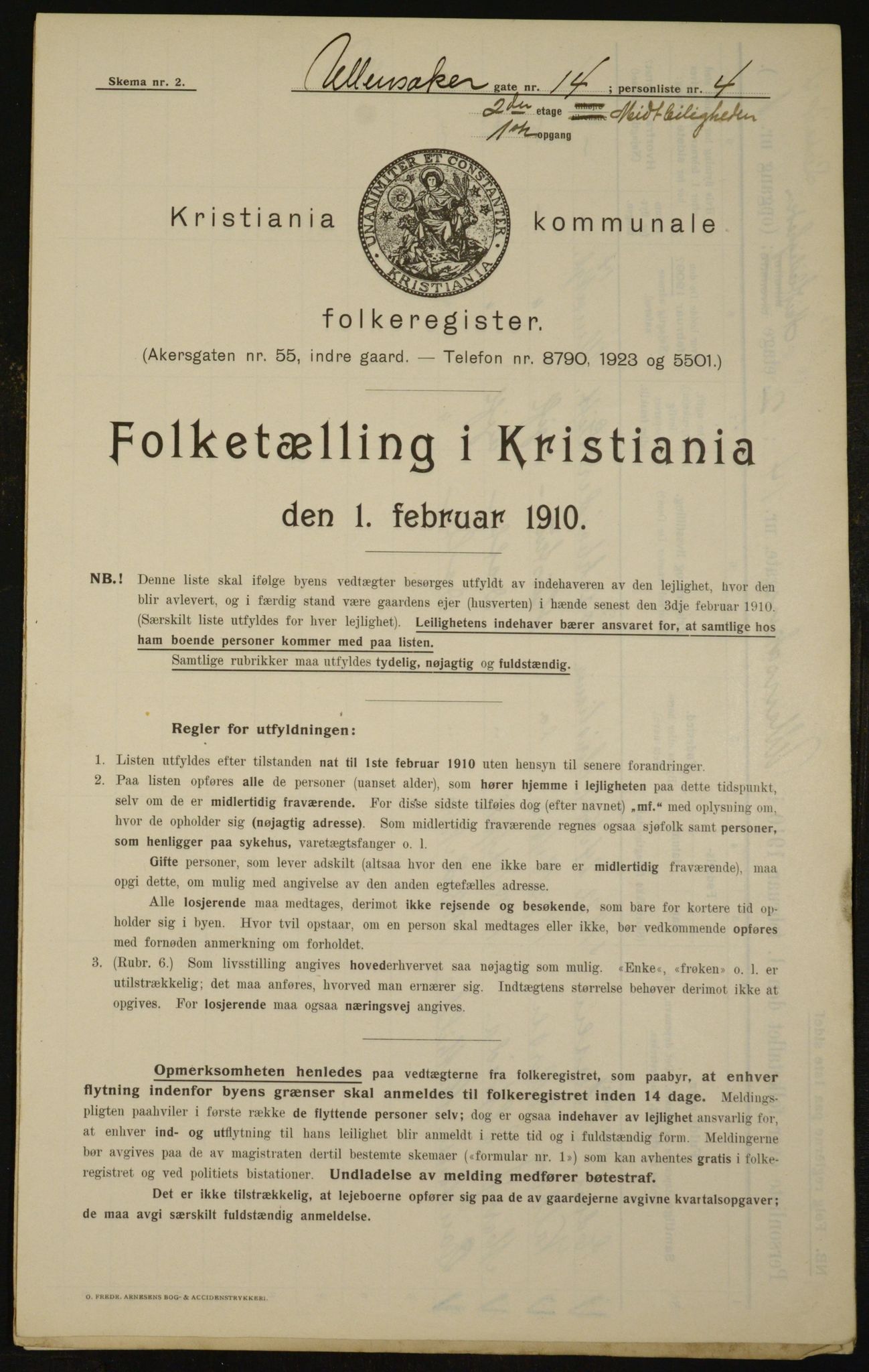 OBA, Municipal Census 1910 for Kristiania, 1910, p. 112657