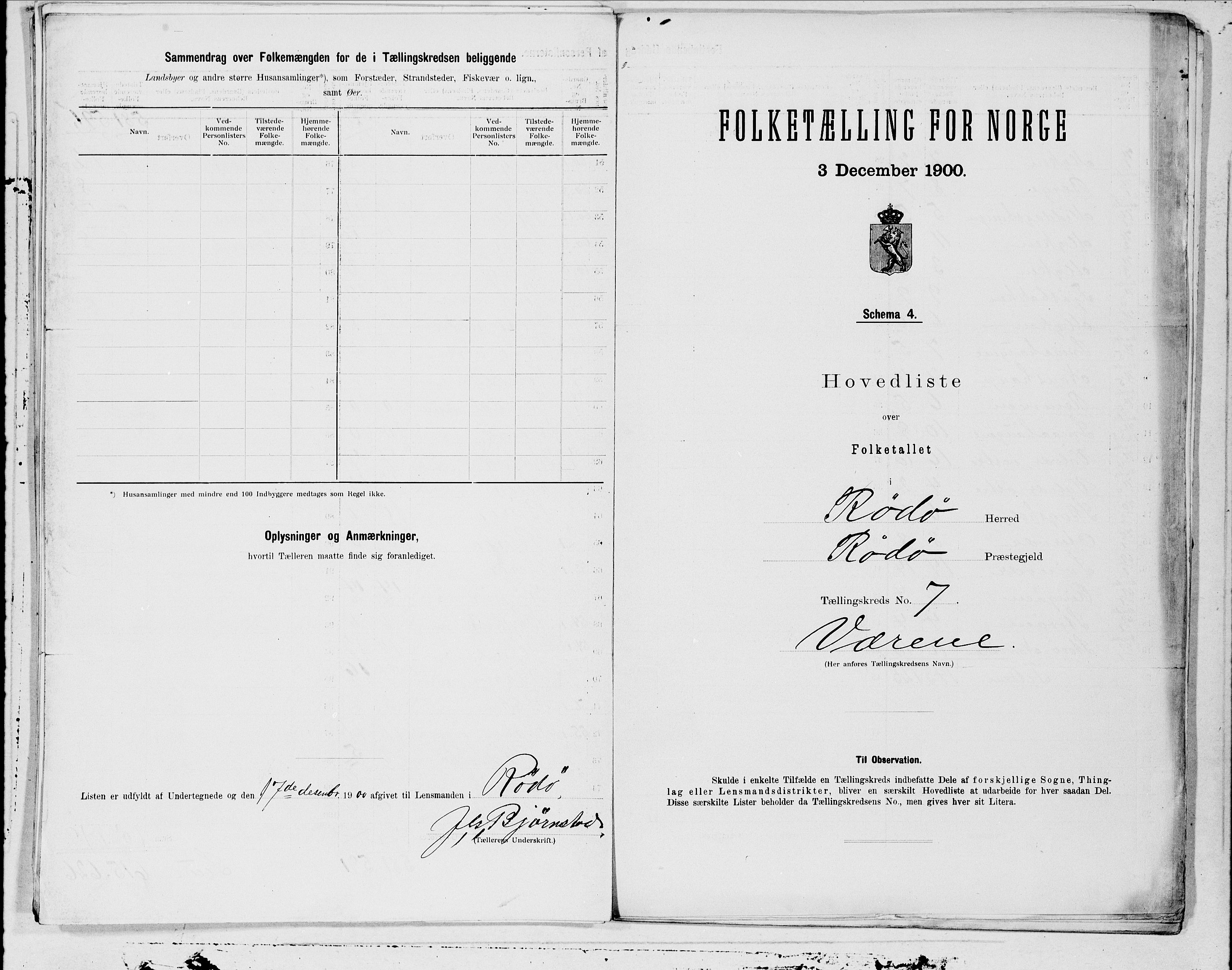 SAT, 1900 census for Rødøy, 1900, p. 14