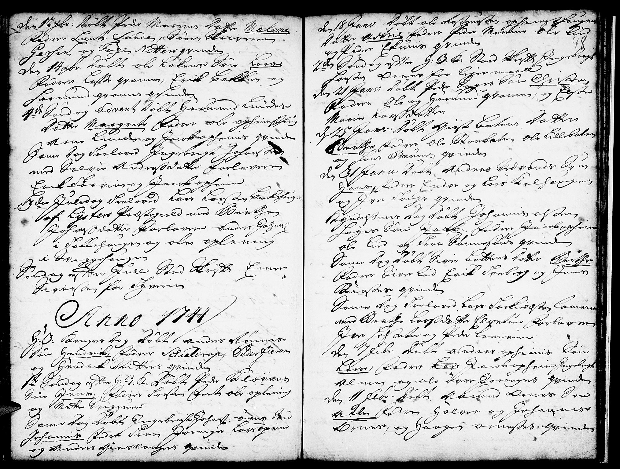 Hafslo sokneprestembete, SAB/A-80301/H/Haa/Haaa/L0001: Parish register (official) no. A 1, 1717-1755, p. 48