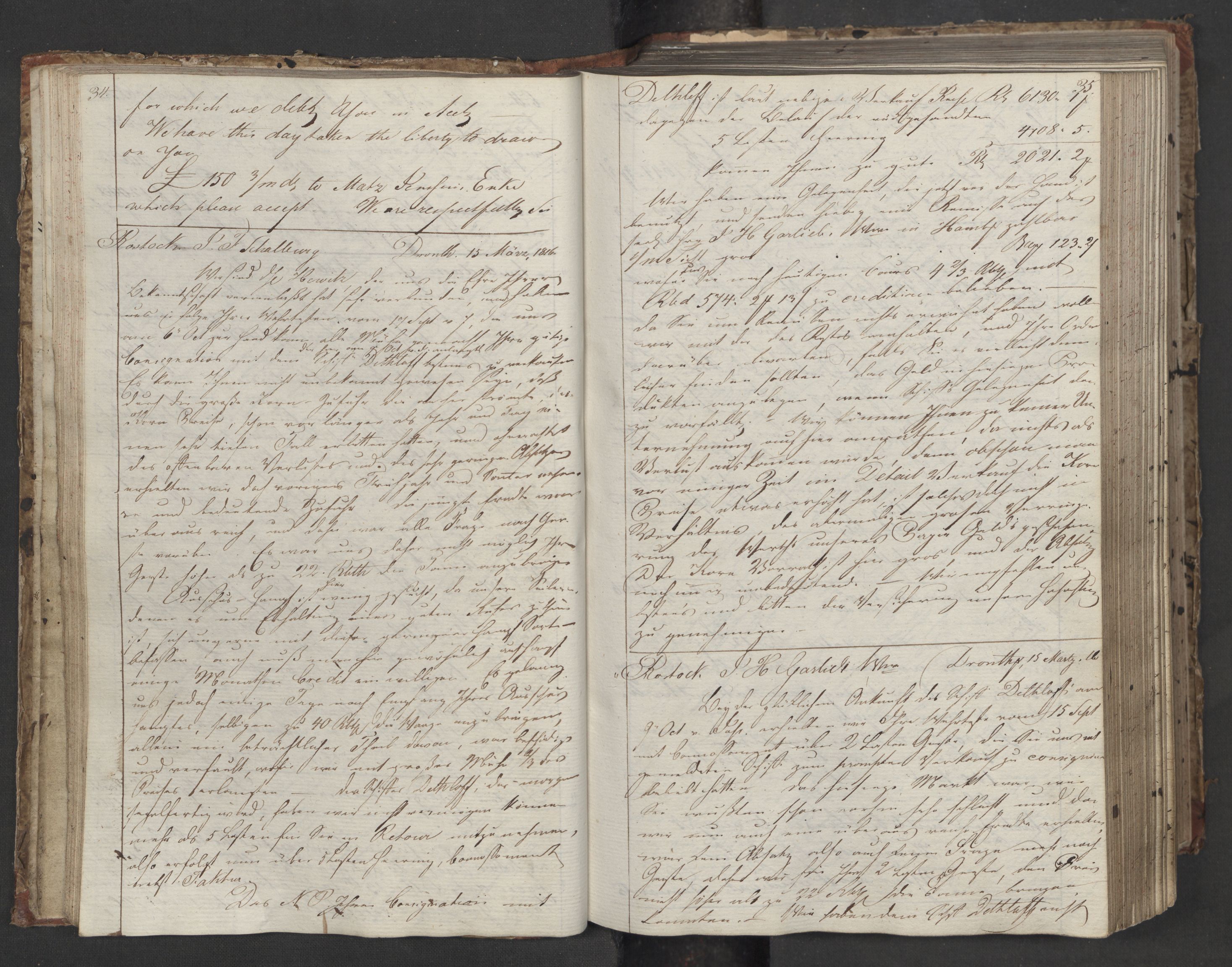 Hoë, Herman & Co, AV/SAT-PA-0280/11/L0013: Kopibok, utenriks, 1815-1821, p. 34-35