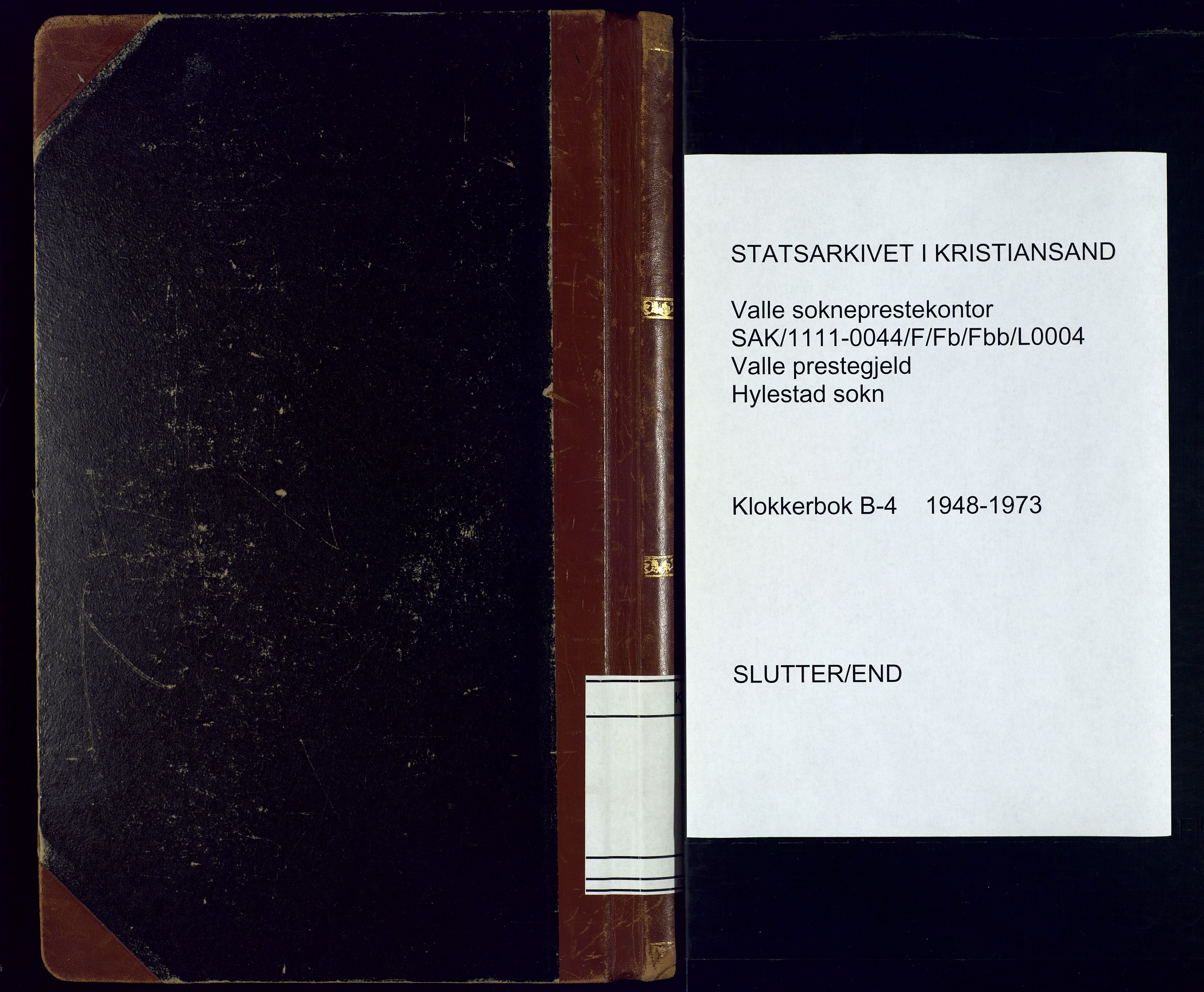 Valle sokneprestkontor, SAK/1111-0044/F/Fb/Fbb/L0004: Parish register (copy) no. B-4, 1948-1973