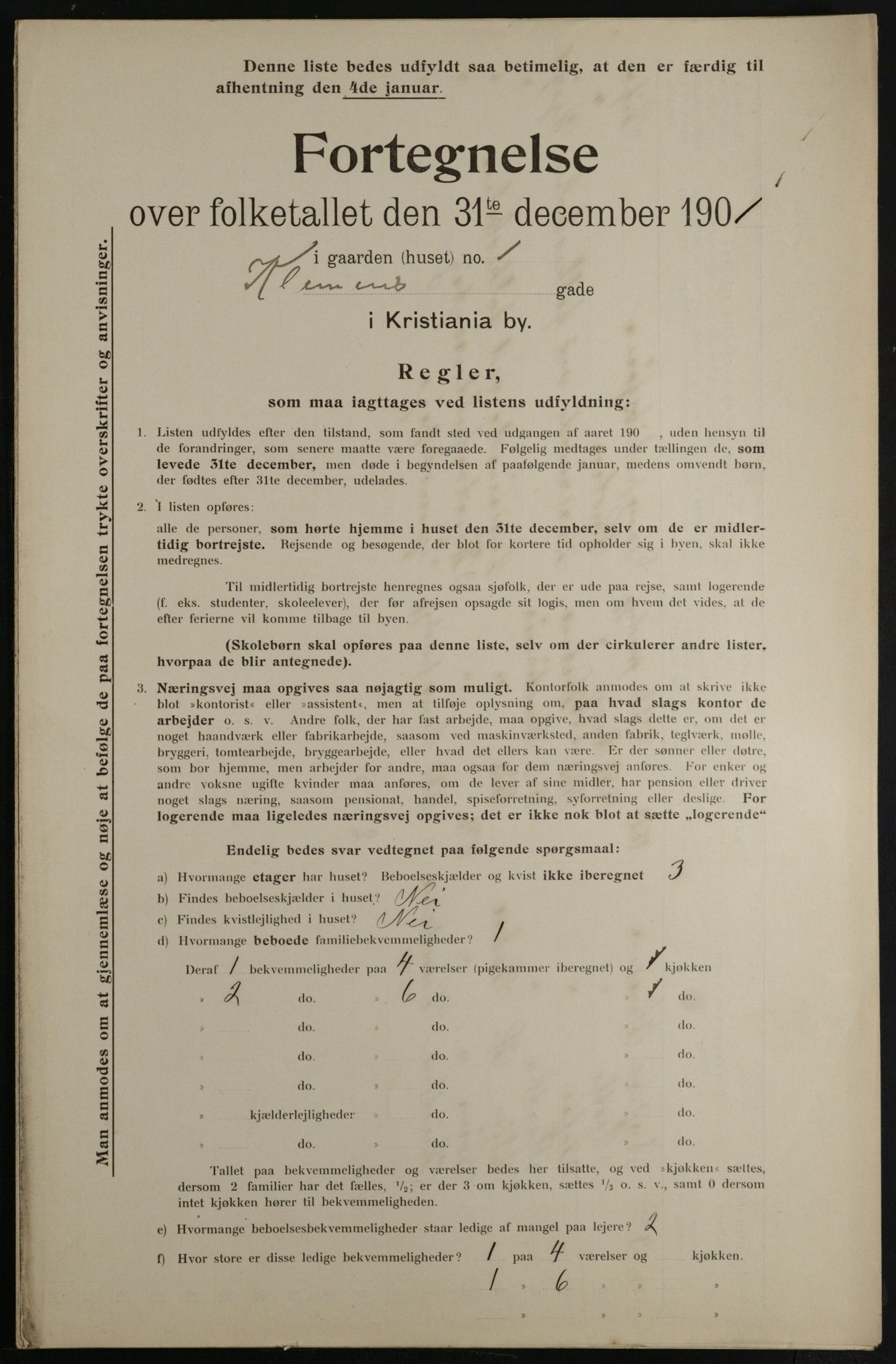 OBA, Municipal Census 1901 for Kristiania, 1901, p. 2080