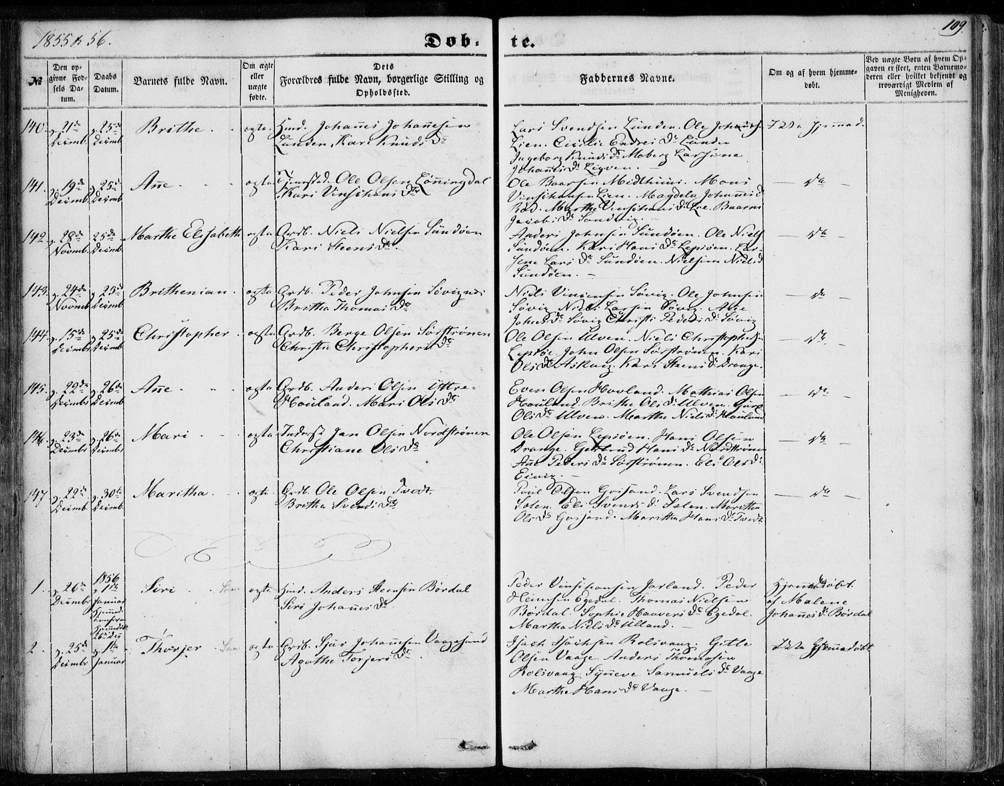 Os sokneprestembete, SAB/A-99929: Parish register (official) no. A 16, 1851-1859, p. 109
