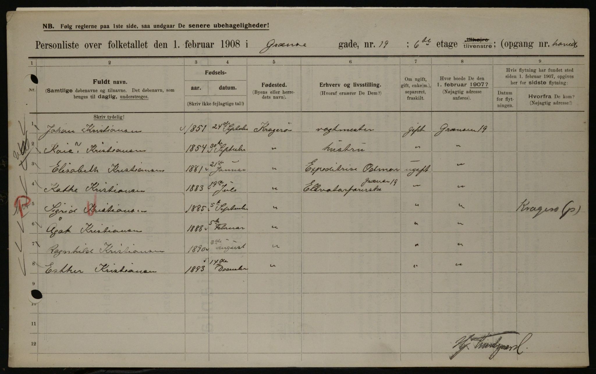 OBA, Municipal Census 1908 for Kristiania, 1908, p. 26886