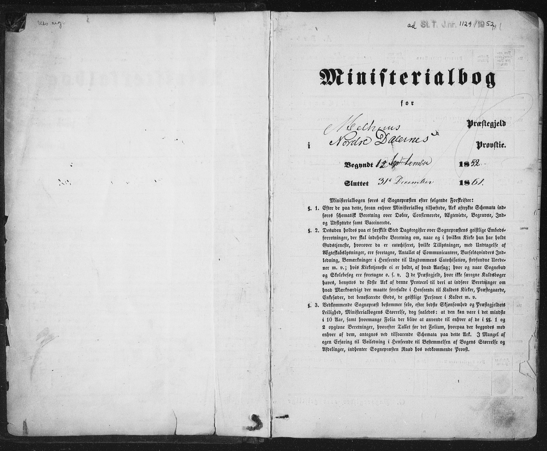 Ministerialprotokoller, klokkerbøker og fødselsregistre - Sør-Trøndelag, AV/SAT-A-1456/691/L1076: Parish register (official) no. 691A08, 1852-1861