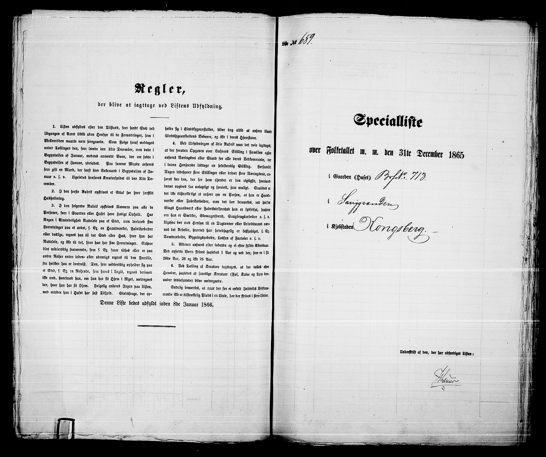 RA, 1865 census for Kongsberg/Kongsberg, 1865, p. 1346