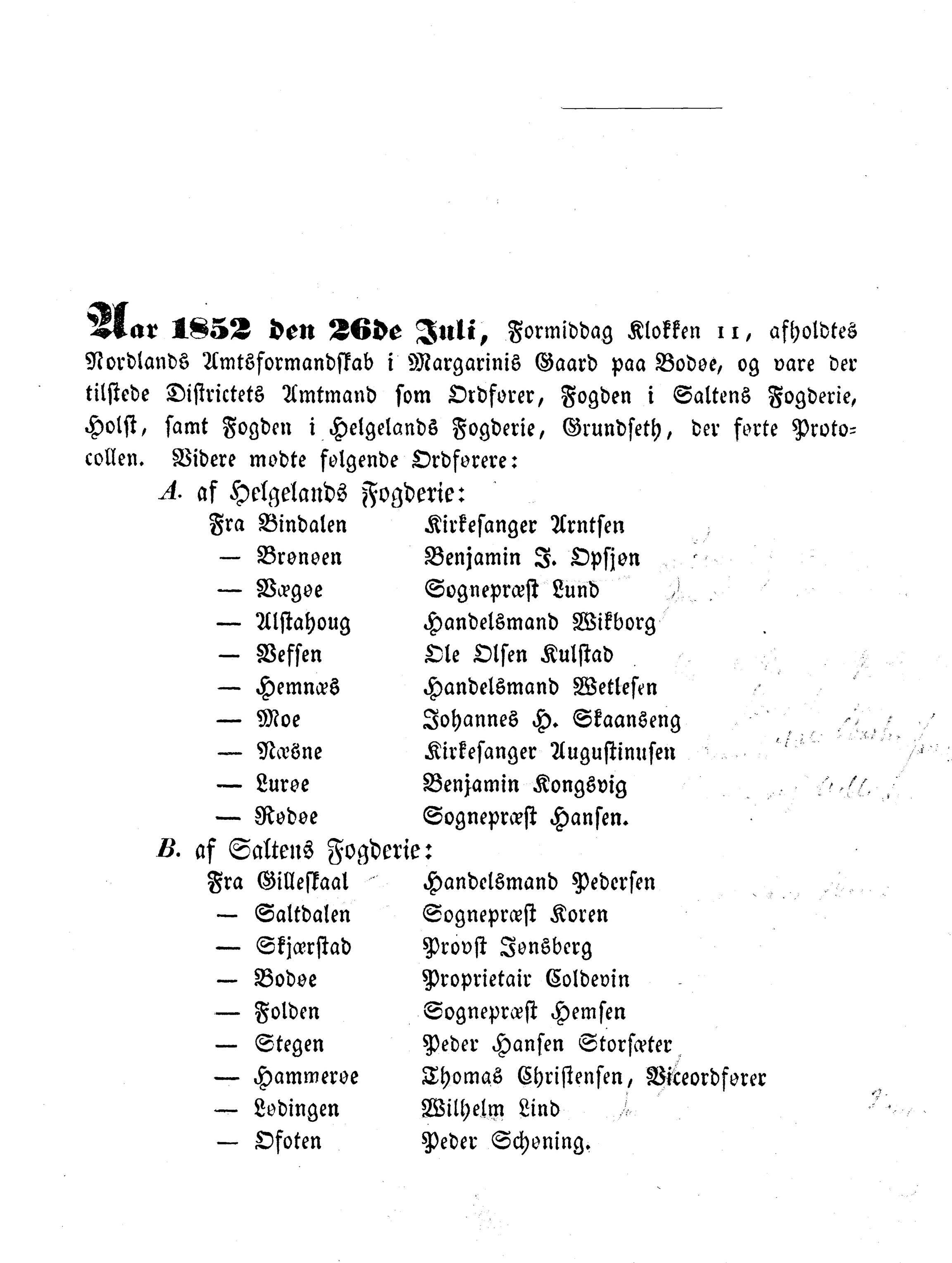 Nordland Fylkeskommune. Fylkestinget, AIN/NFK-17/176/A/Ac/L0003: Fylkestingsforhandlinger 1850-1860, 1850-1860