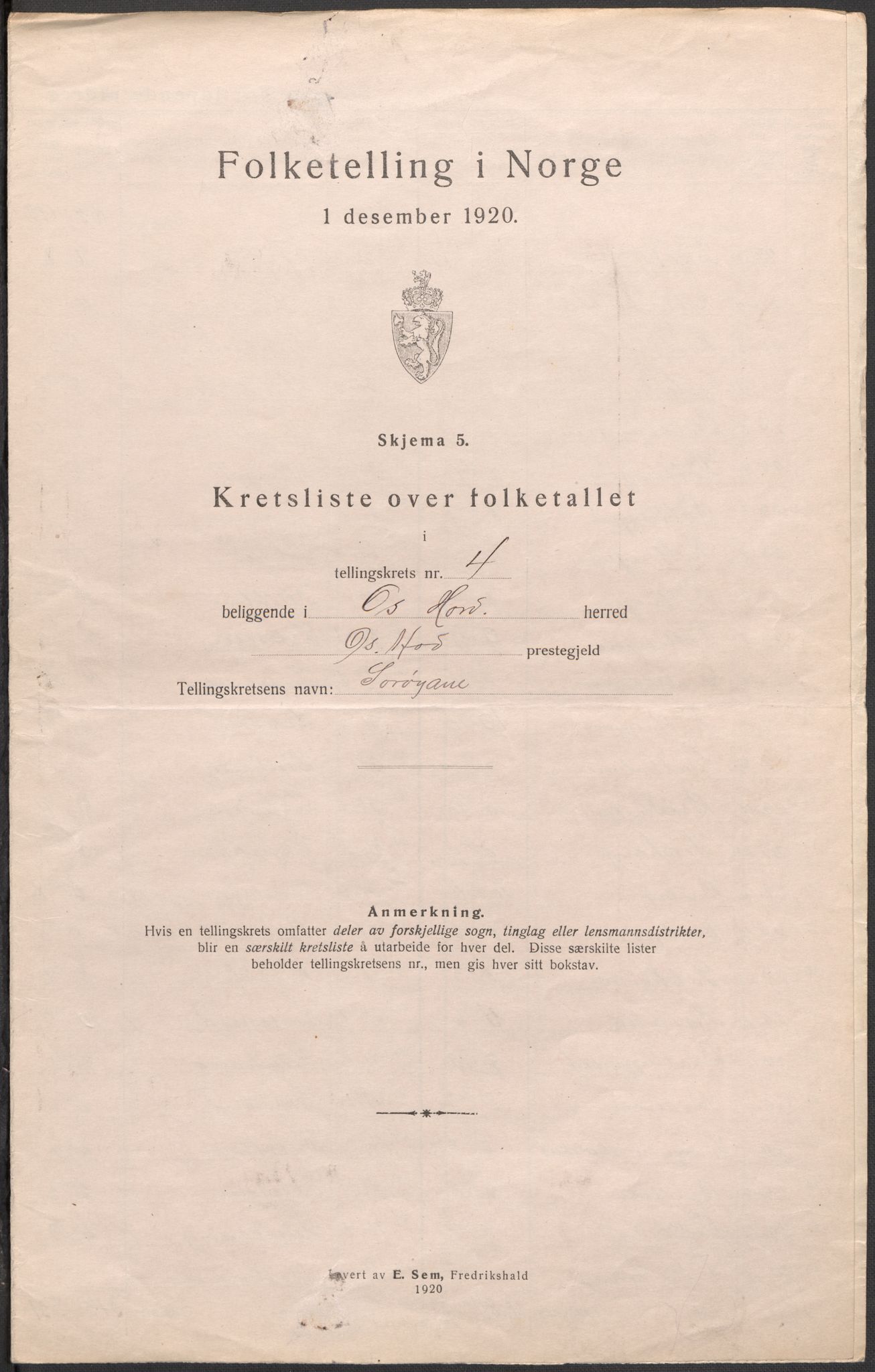 SAB, 1920 census for Os, 1920, p. 14