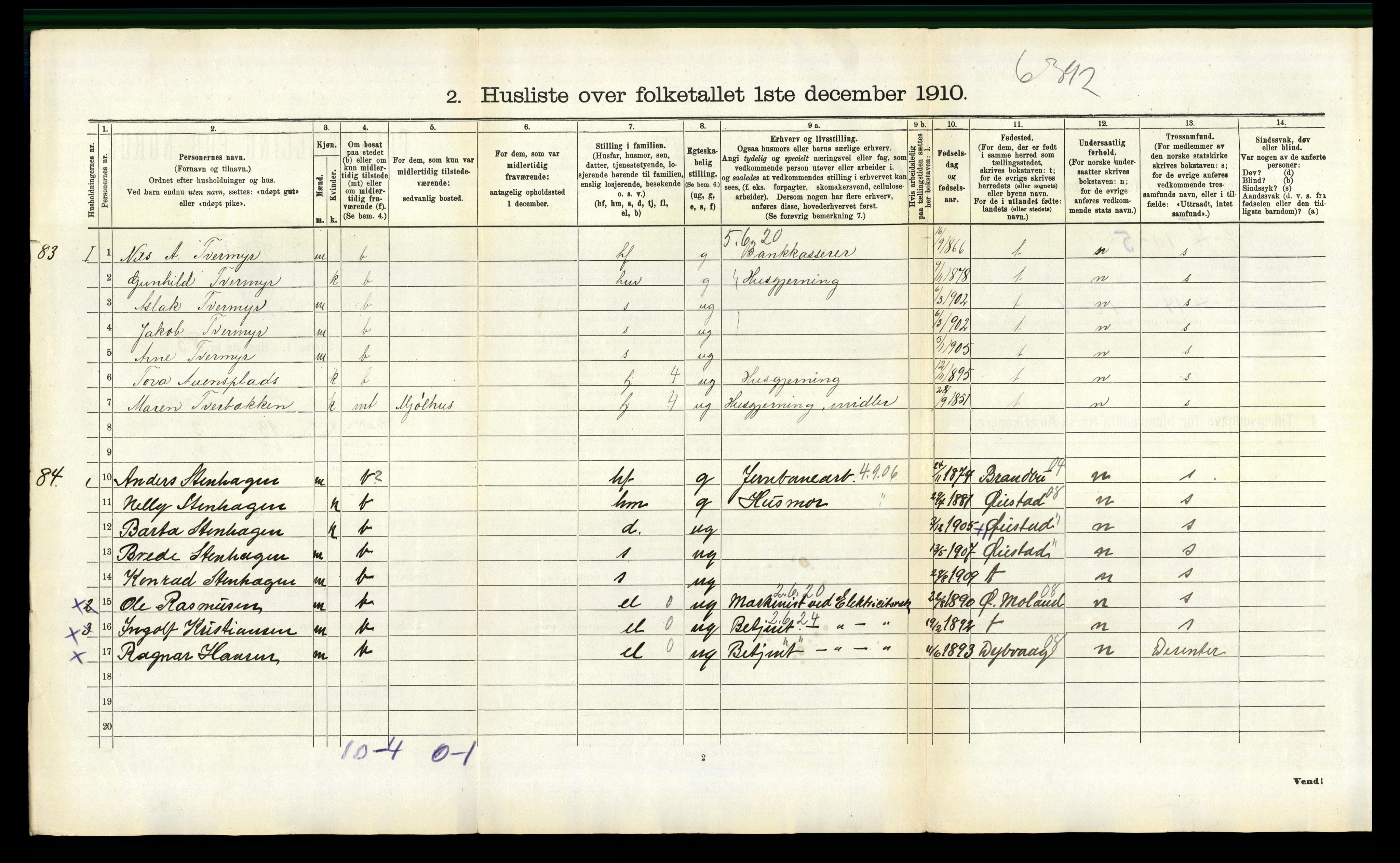 RA, 1910 census for Froland, 1910, p. 405