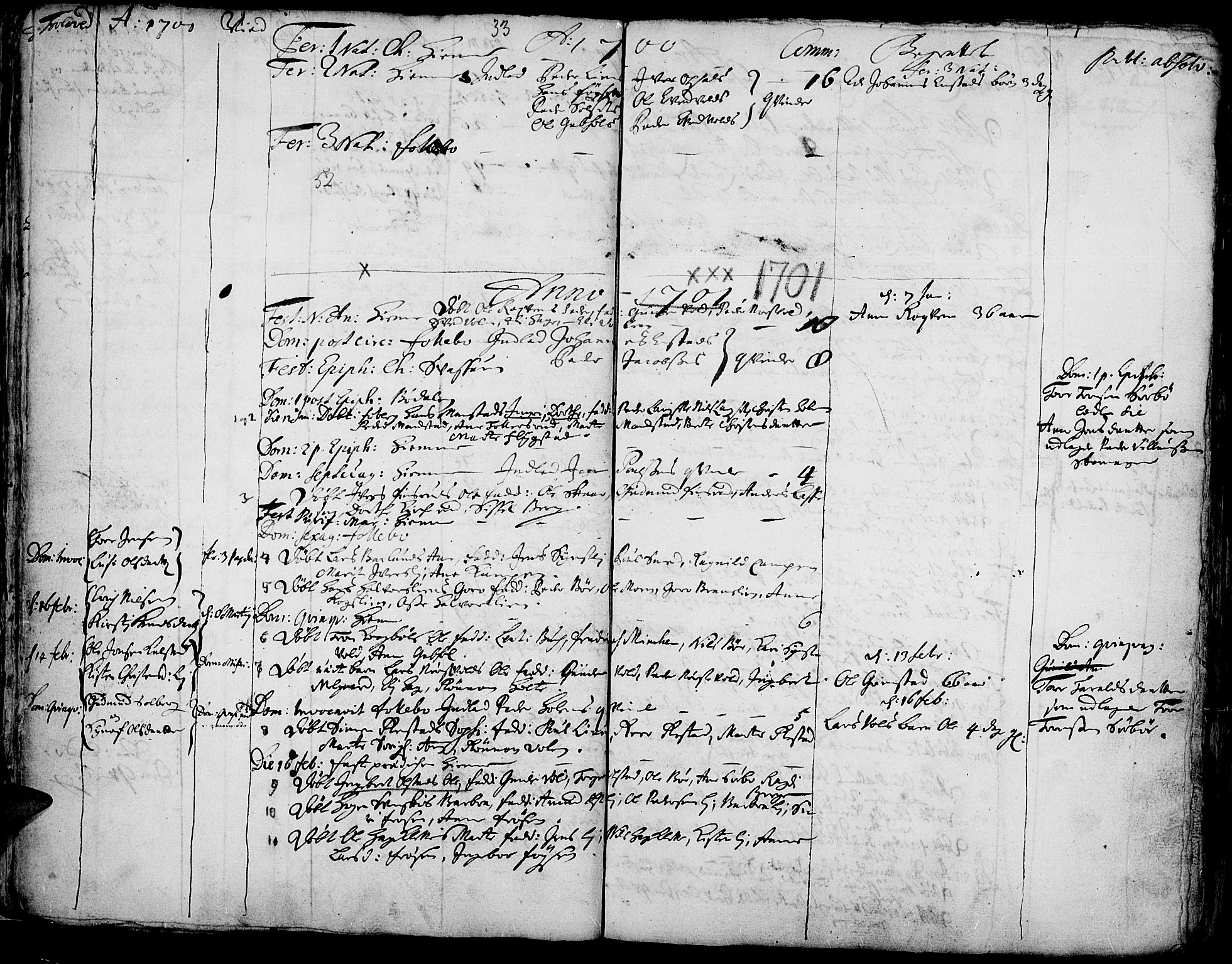 Gausdal prestekontor, SAH/PREST-090/H/Ha/Haa/L0001: Parish register (official) no. 1, 1693-1728, p. 33