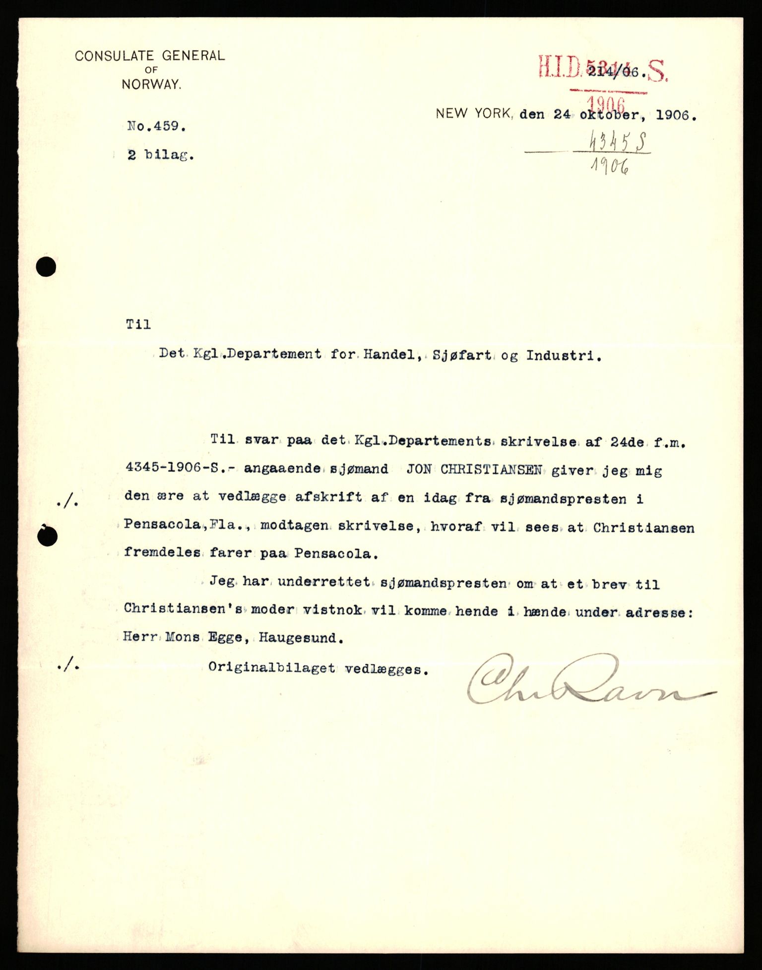 Handelsdepartementet, Sjøfartsavdelingen, 1. sjømannskontor, RA/S-1405/D/Dm/L0010: Forliste skip Lar - Min, 1906-1920, p. 848