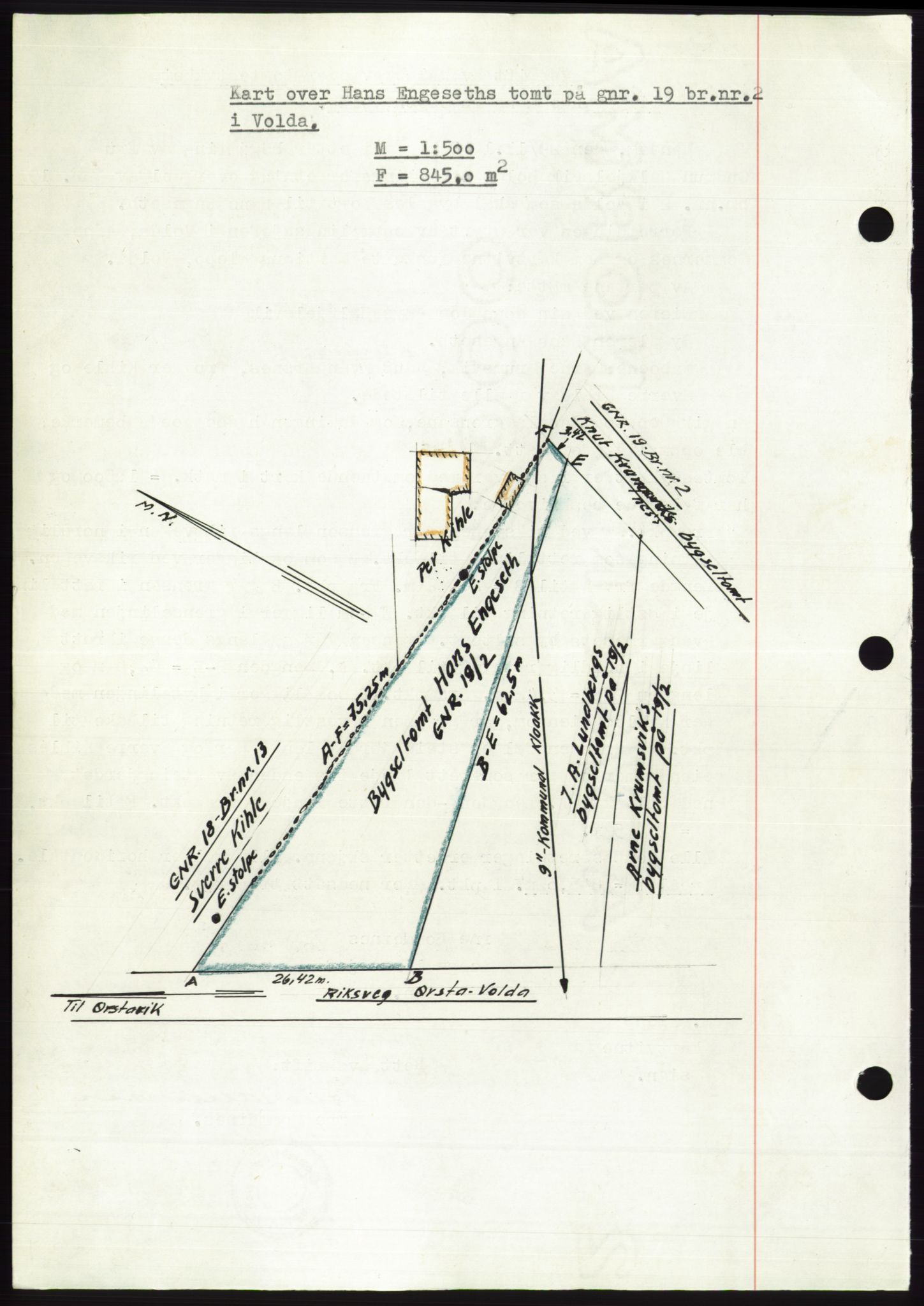 Søre Sunnmøre sorenskriveri, AV/SAT-A-4122/1/2/2C/L0092: Mortgage book no. 18A, 1952-1952, Diary no: : 1034/1952