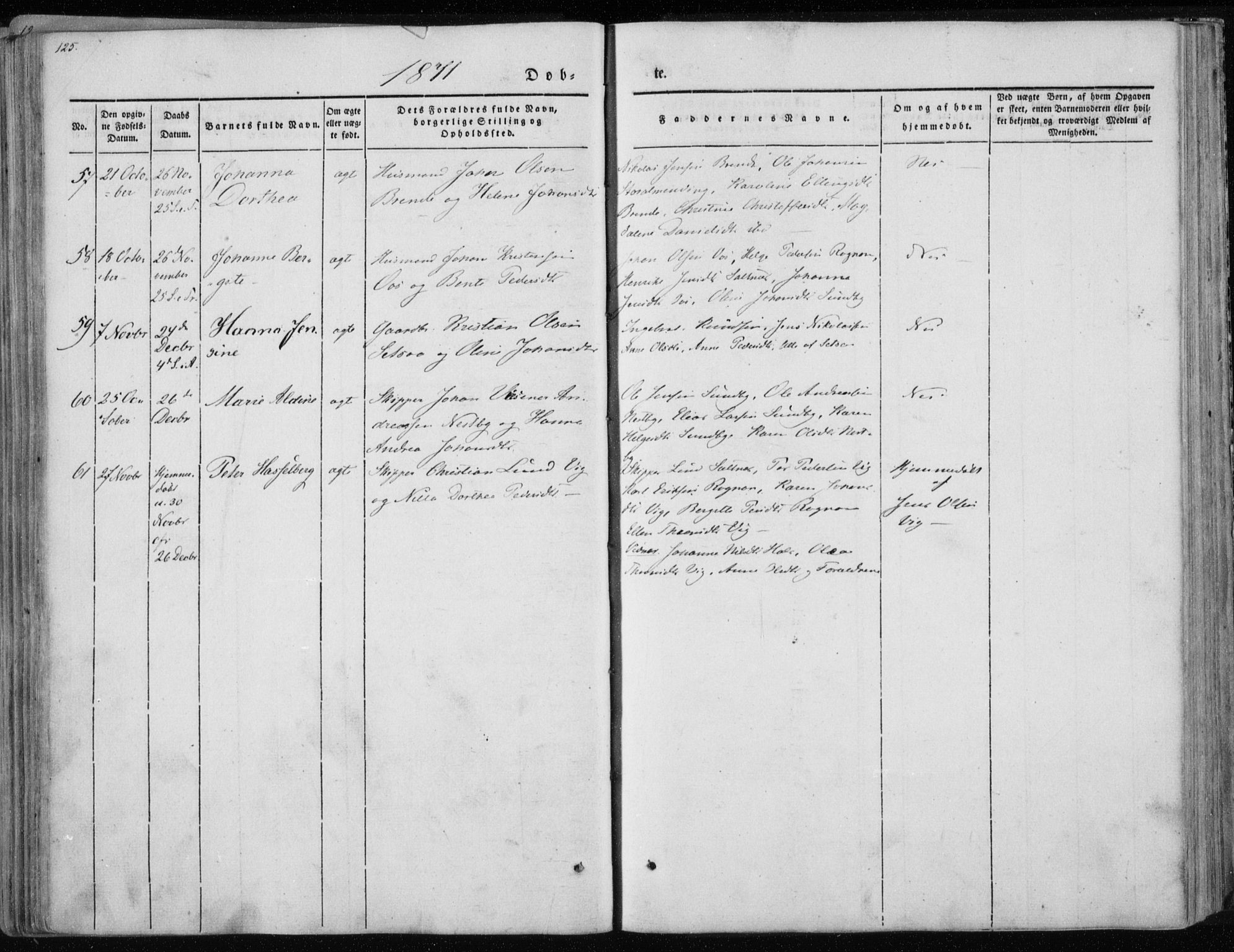 Ministerialprotokoller, klokkerbøker og fødselsregistre - Nordland, SAT/A-1459/847/L0666: Parish register (official) no. 847A06, 1842-1871, p. 125