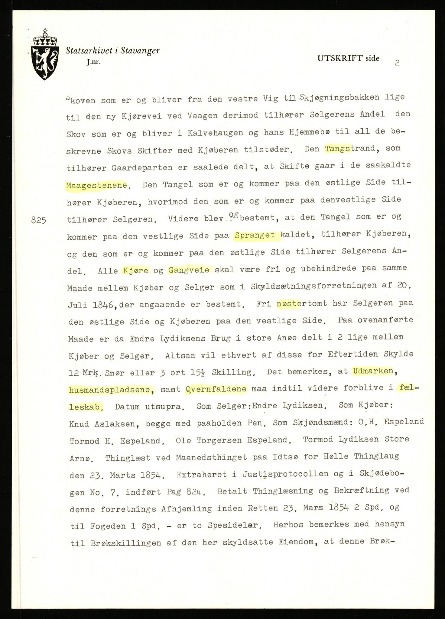 Statsarkivet i Stavanger, AV/SAST-A-101971/03/Y/Yj/L0002: Avskrifter sortert etter gårdsnavn: Amdal indre - Askeland, 1750-1930, p. 440