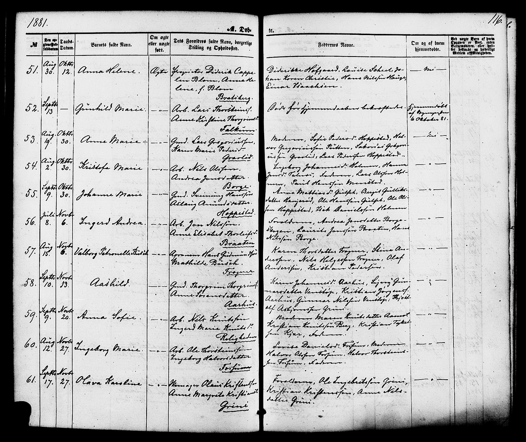 Gjerpen kirkebøker, SAKO/A-265/F/Fa/L0009: Parish register (official) no. I 9, 1872-1885, p. 116