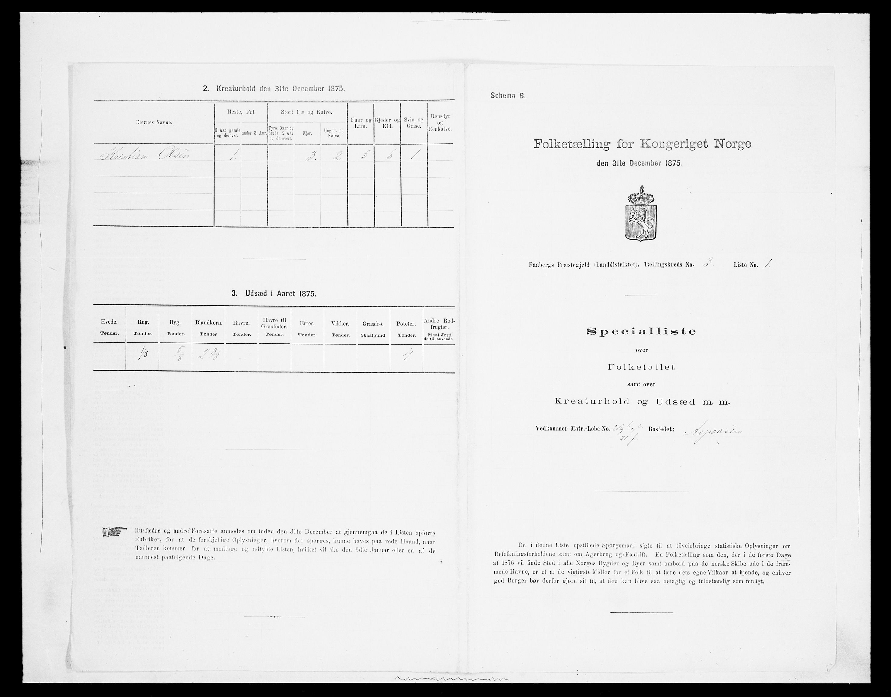 SAH, 1875 census for 0524L Fåberg/Fåberg og Lillehammer, 1875, p. 381