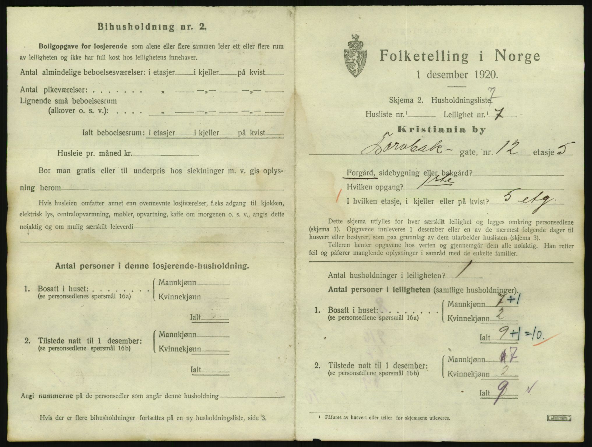 SAO, 1920 census for Kristiania, 1920, p. 116881