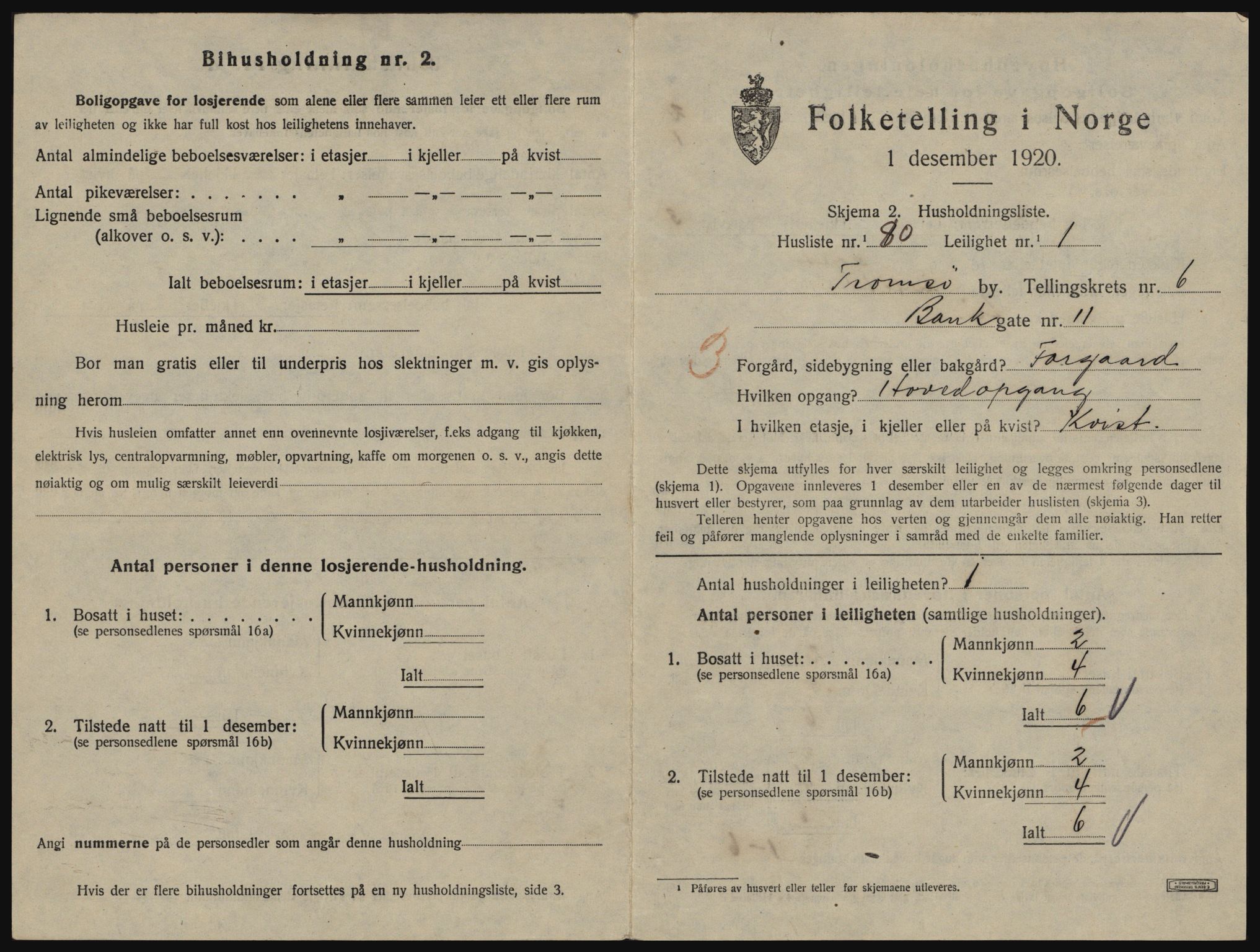 SATØ, 1920 census for Tromsø, 1920, p. 4239