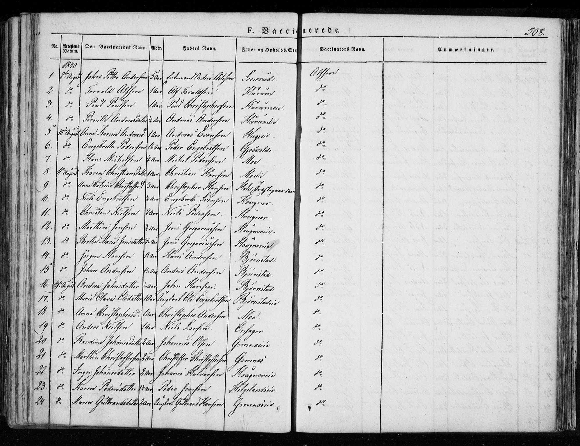 Hole kirkebøker, SAKO/A-228/F/Fa/L0005: Parish register (official) no. I 5, 1833-1851, p. 508
