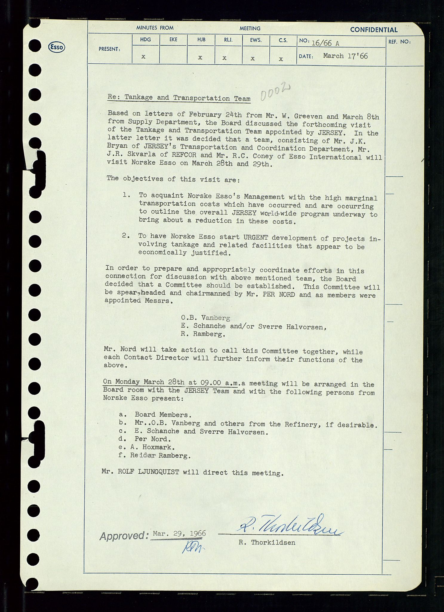 Pa 0982 - Esso Norge A/S, AV/SAST-A-100448/A/Aa/L0002/0002: Den administrerende direksjon Board minutes (styrereferater) / Den administrerende direksjon Board minutes (styrereferater), 1966, p. 39