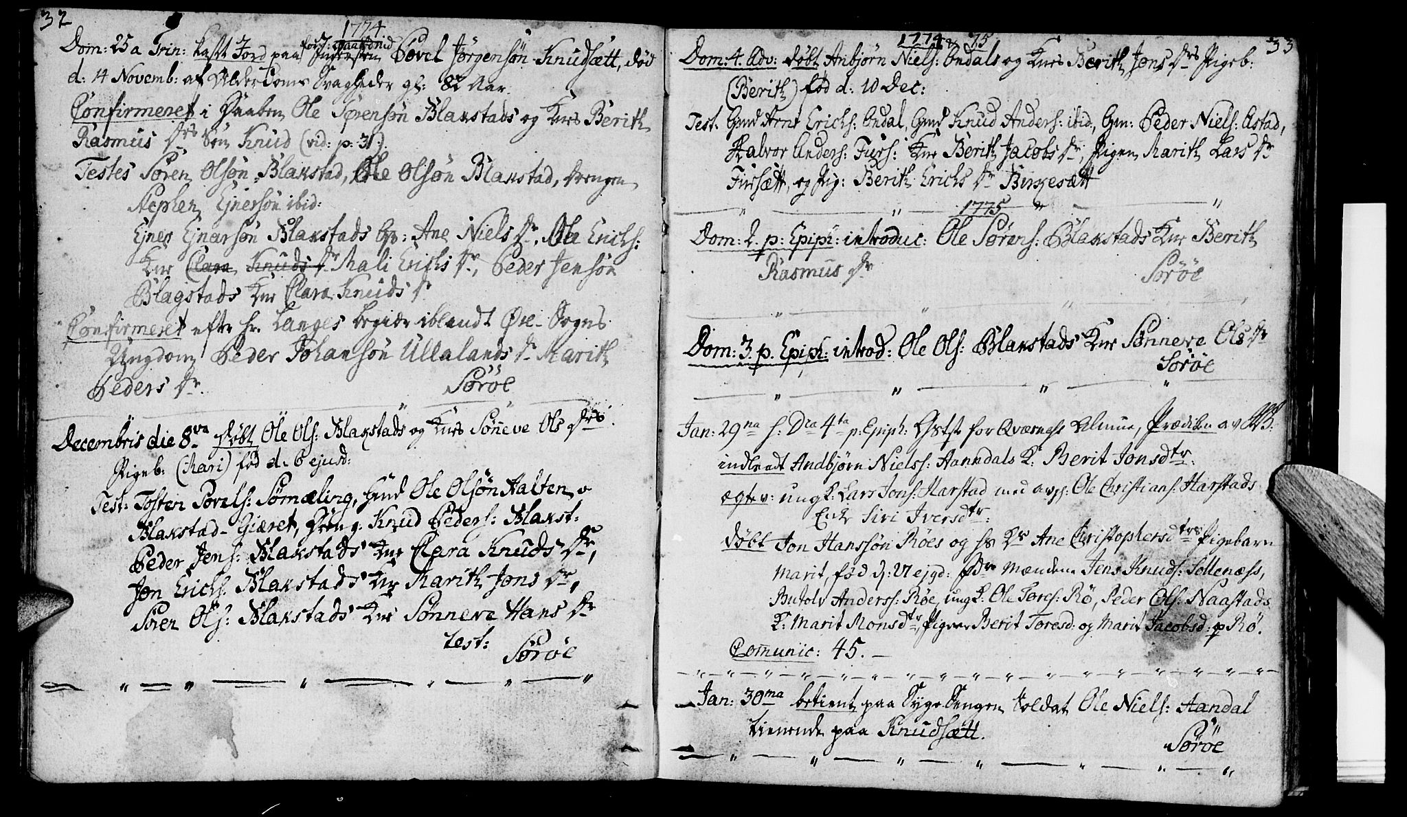 Ministerialprotokoller, klokkerbøker og fødselsregistre - Møre og Romsdal, SAT/A-1454/584/L0962: Parish register (official) no. 584A02, 1765-1812, p. 32-33