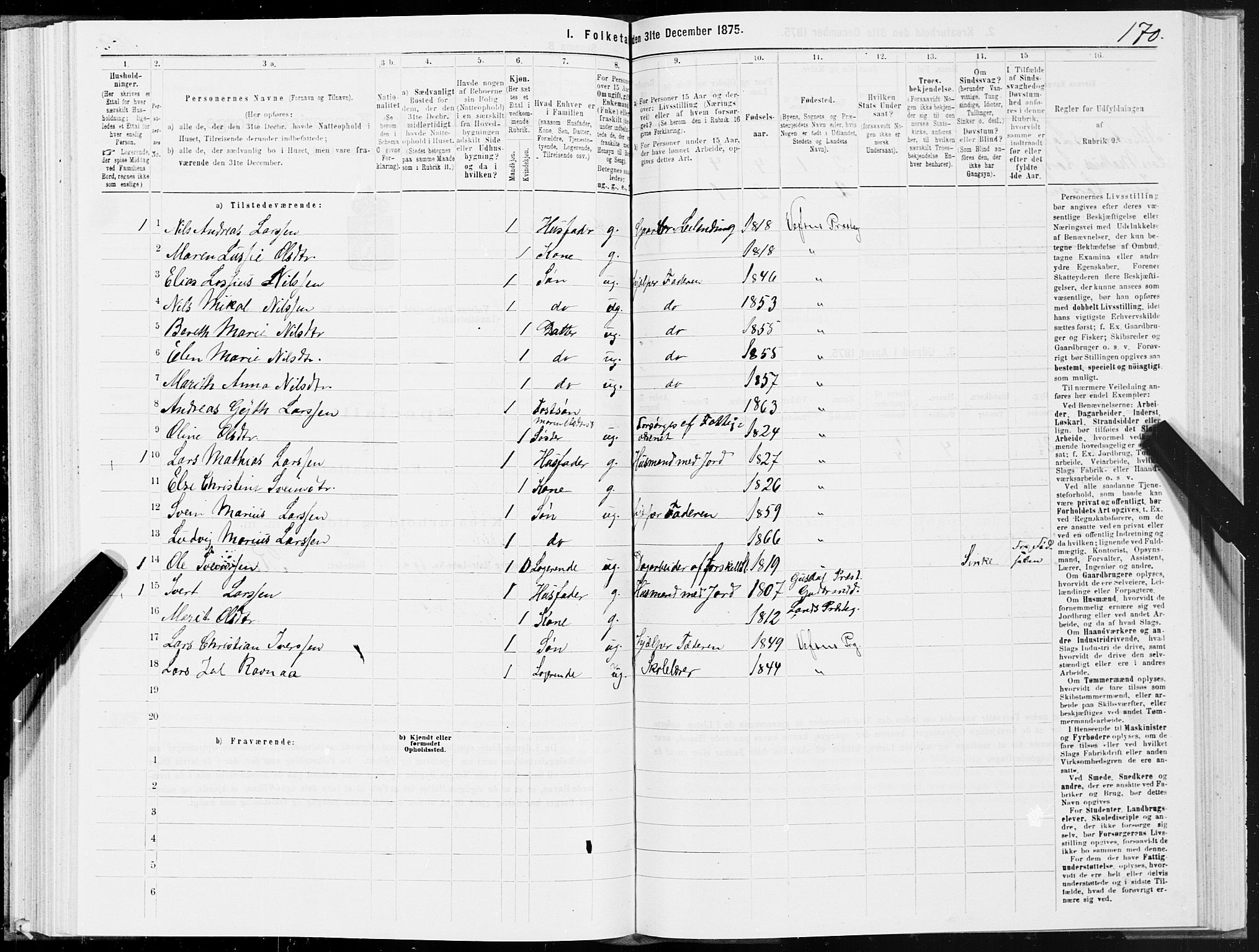 SAT, 1875 census for 1824L Vefsn/Vefsn, 1875, p. 1170