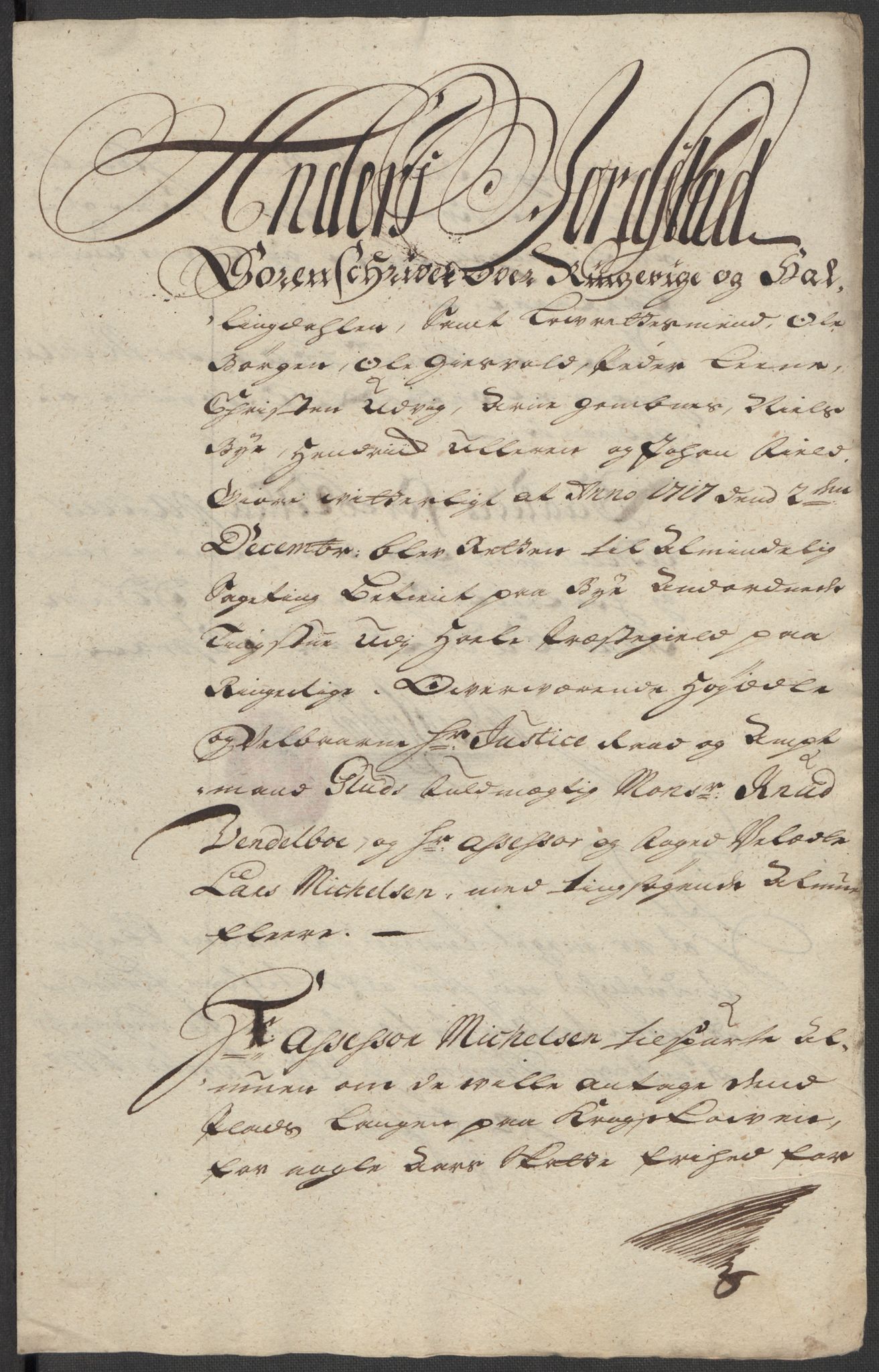 Rentekammeret inntil 1814, Reviderte regnskaper, Fogderegnskap, AV/RA-EA-4092/R23/L1475: Fogderegnskap Ringerike og Hallingdal, 1717, p. 326