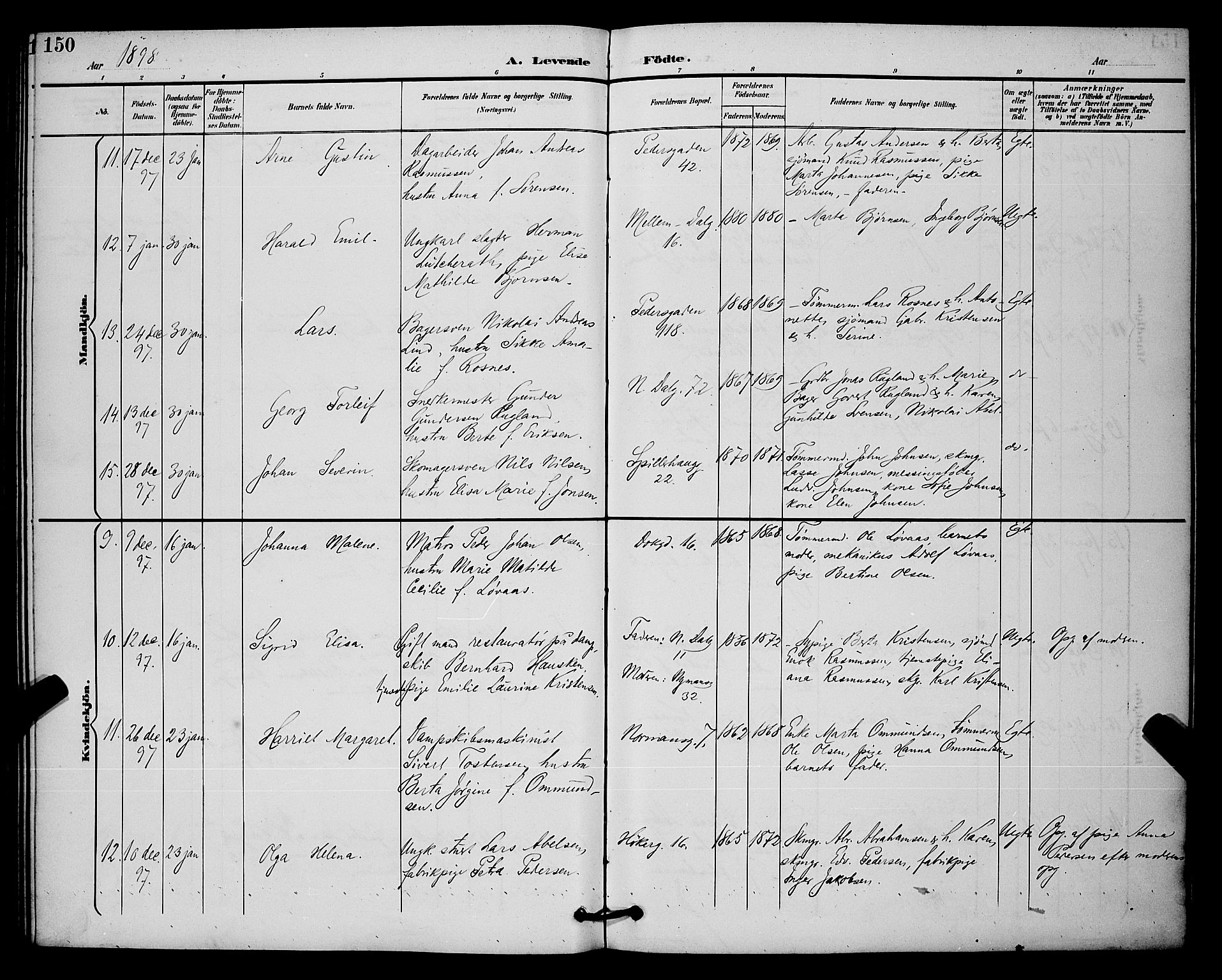 St. Johannes sokneprestkontor, AV/SAST-A-101814/001/30/30BB/L0003: Parish register (copy) no. B 3, 1893-1900, p. 150