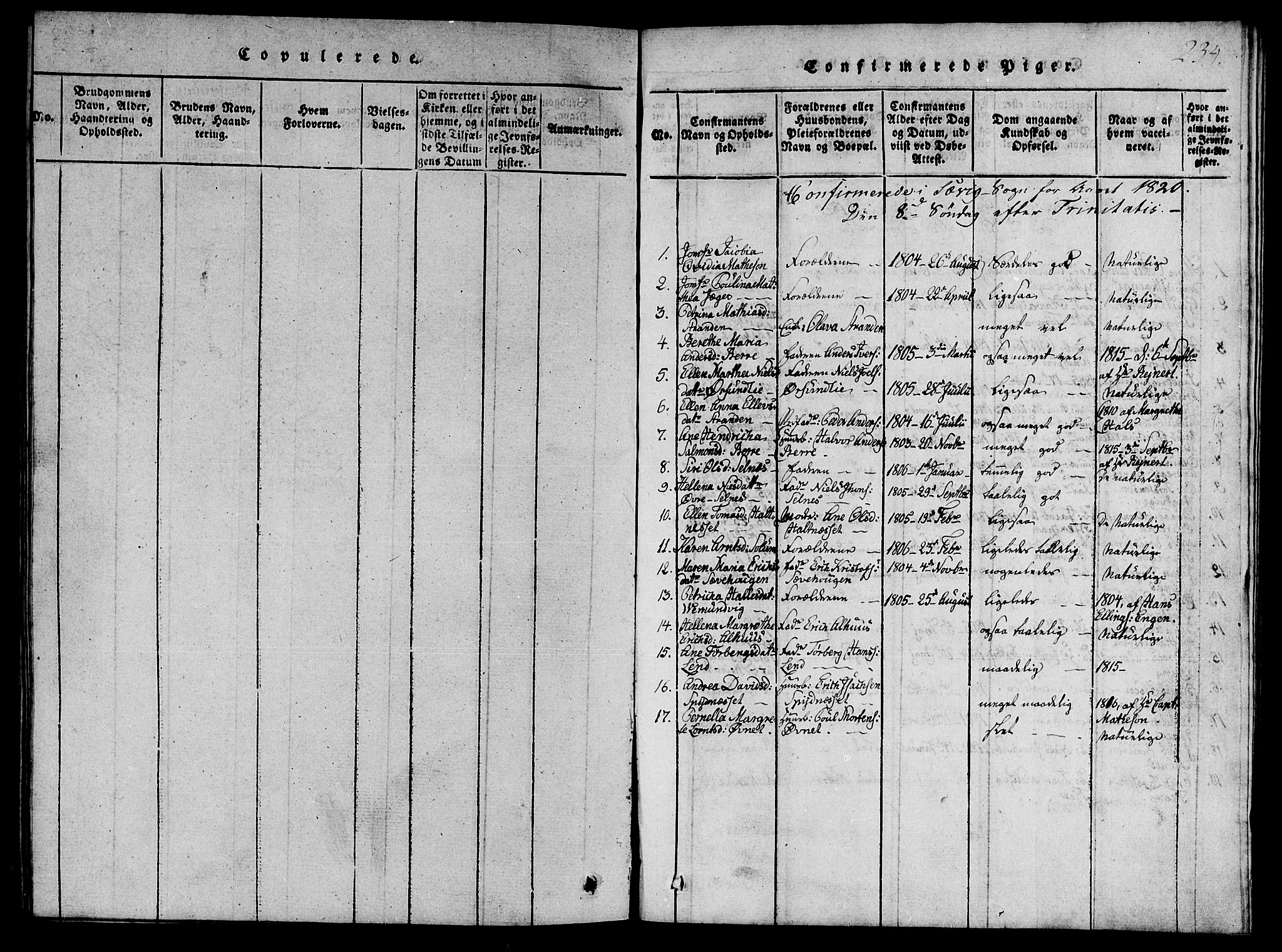 Ministerialprotokoller, klokkerbøker og fødselsregistre - Nord-Trøndelag, SAT/A-1458/770/L0588: Parish register (official) no. 770A02, 1819-1823, p. 234