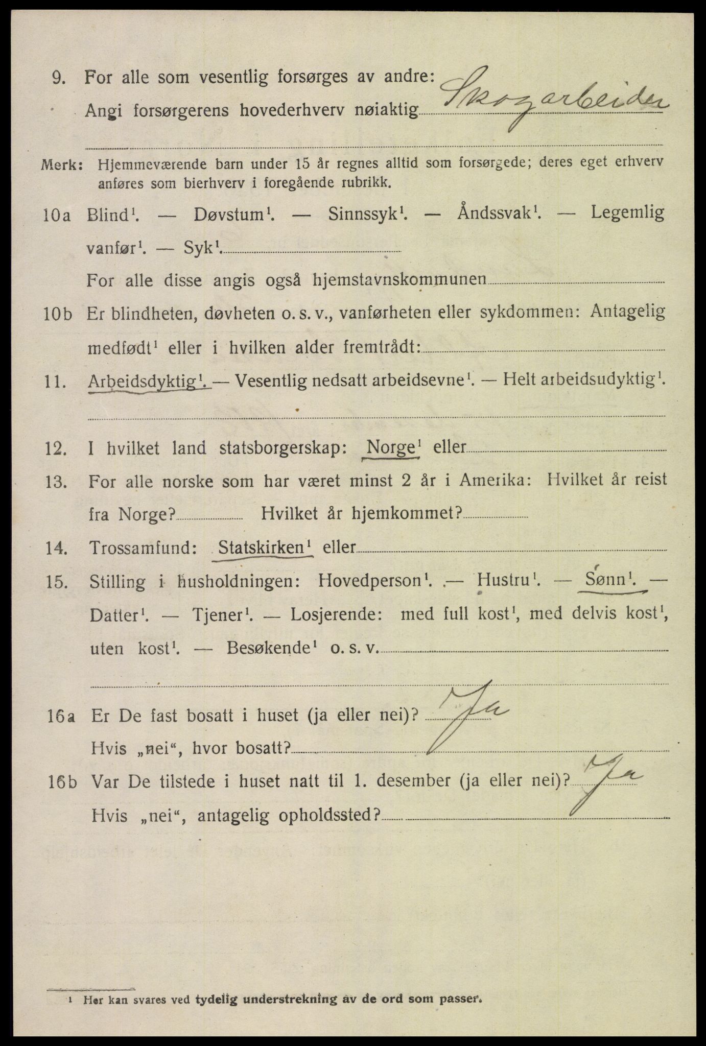 SAK, 1920 census for Landvik, 1920, p. 3301
