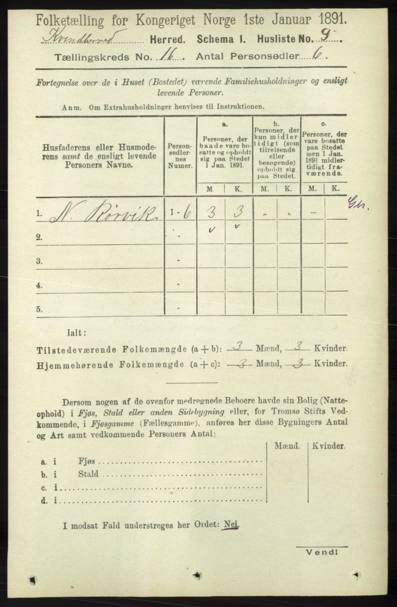 RA, 1891 census for 1224 Kvinnherad, 1891, p. 5382