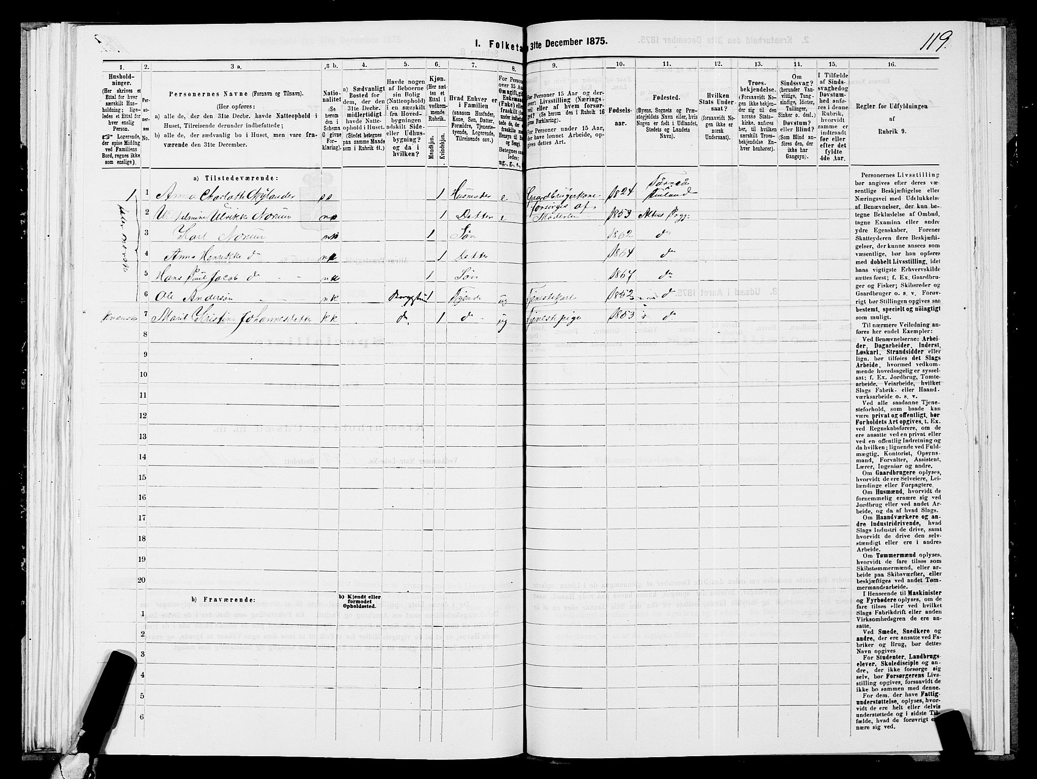 SATØ, 1875 census for 2012P Alta, 1875, p. 1119