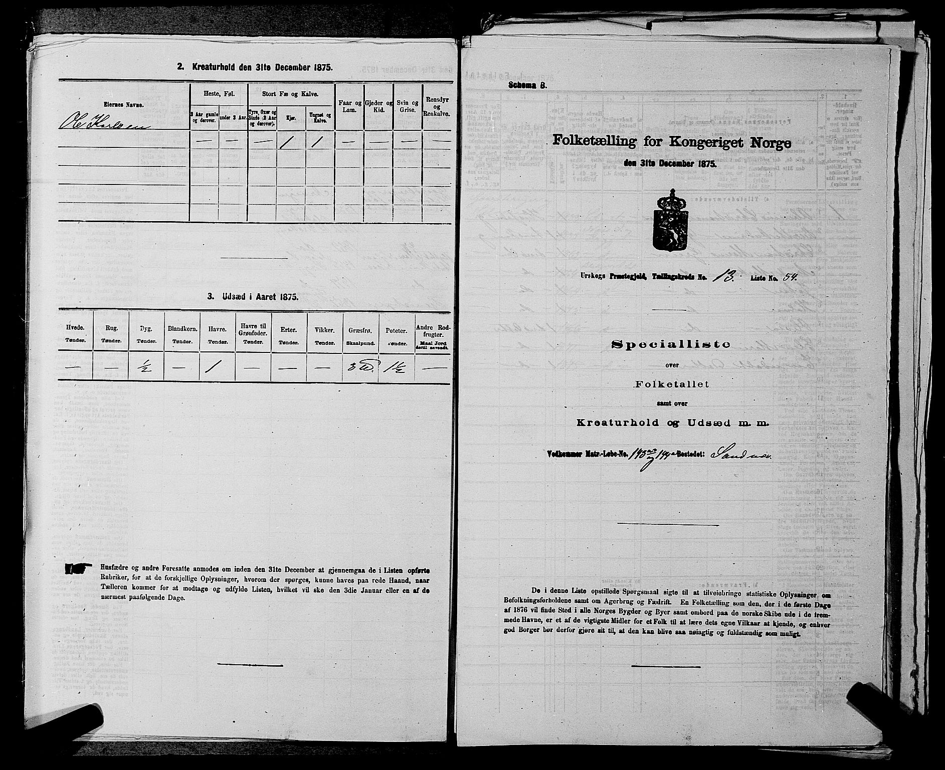 RA, 1875 census for 0224P Aurskog, 1875, p. 1337