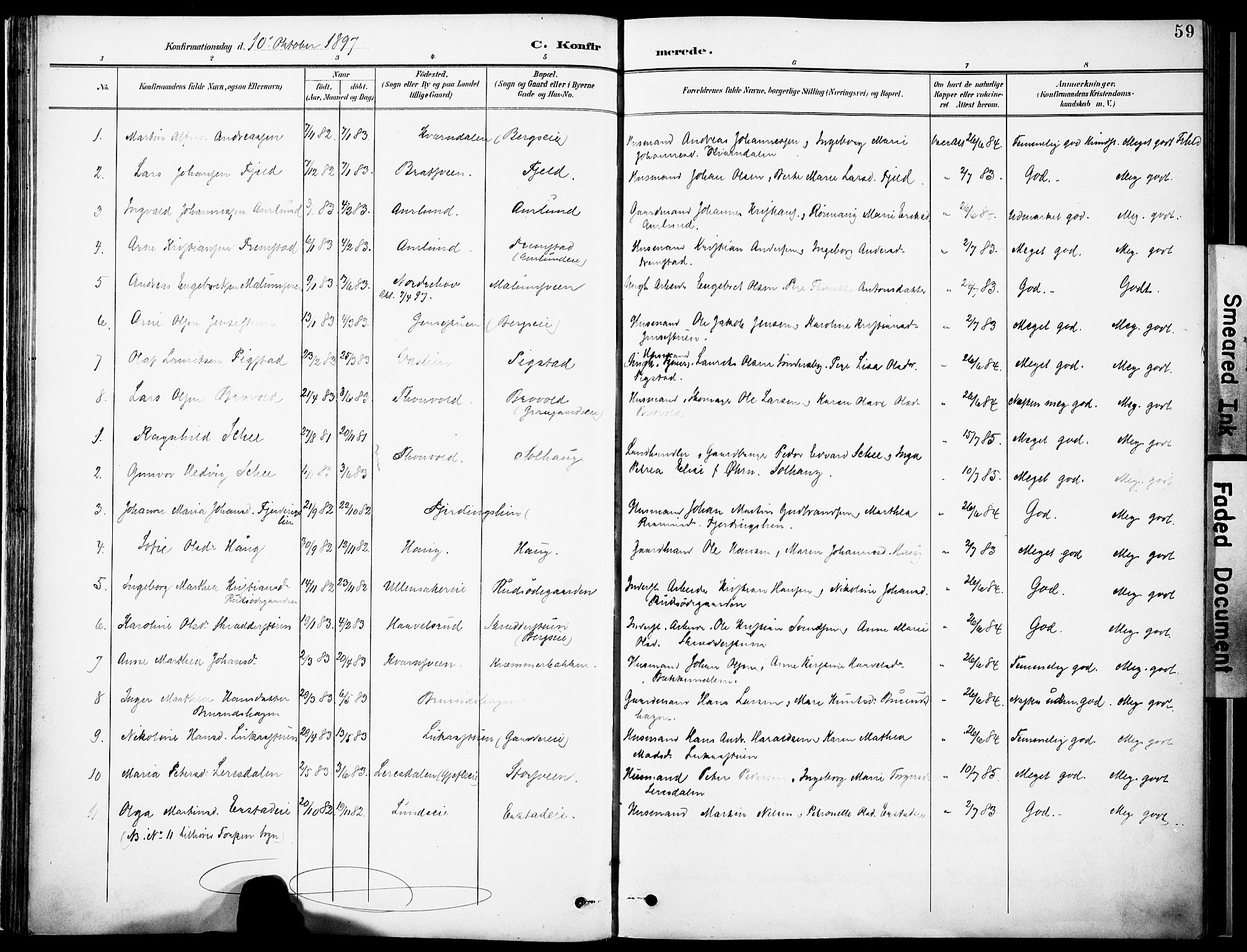 Nordre Land prestekontor, SAH/PREST-124/H/Ha/Haa/L0006: Parish register (official) no. 6, 1897-1914, p. 59