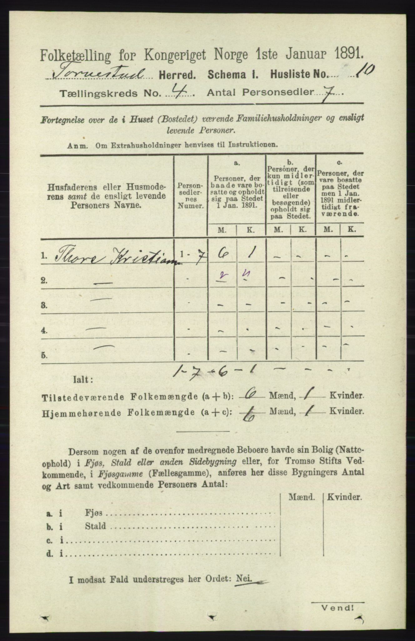 RA, 1891 census for 1152 Torvastad, 1891, p. 1431