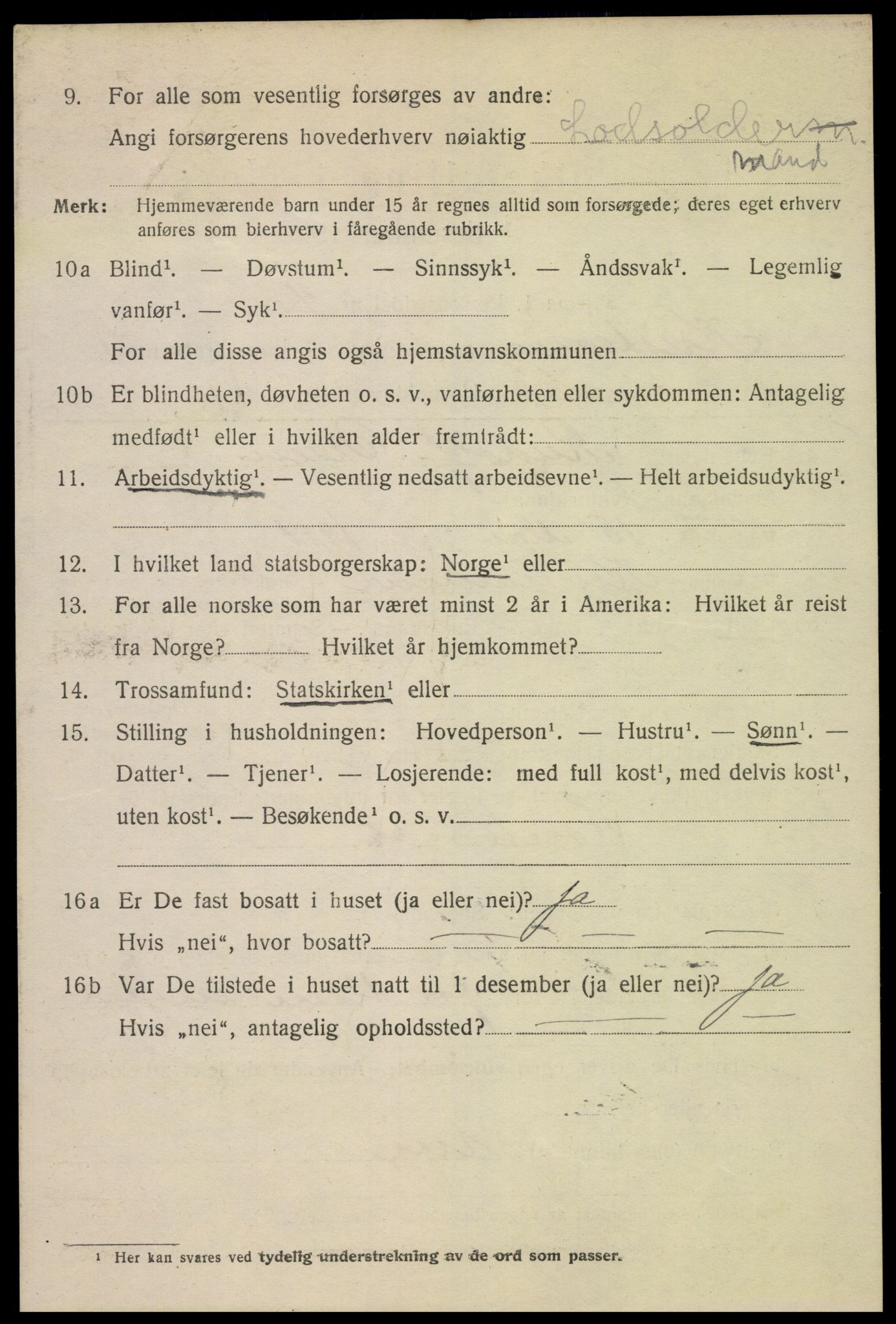 SAK, 1920 census for Kristiansand, 1920, p. 22922
