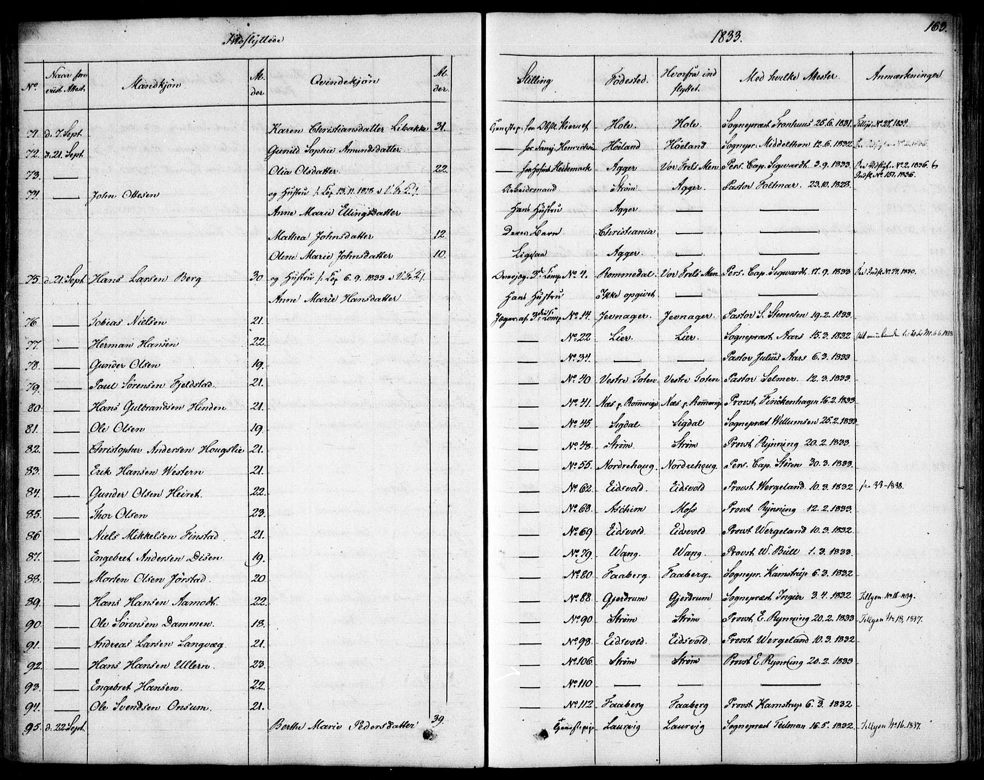 Garnisonsmenigheten Kirkebøker, SAO/A-10846/F/Fa/L0007: Parish register (official) no. 7, 1828-1881, p. 163