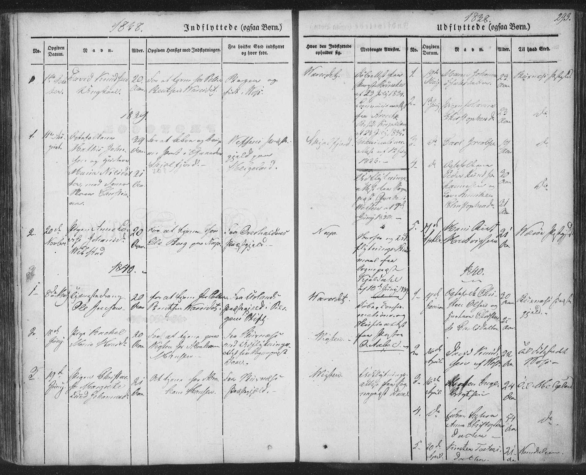 Ministerialprotokoller, klokkerbøker og fødselsregistre - Nordland, SAT/A-1459/885/L1202: Parish register (official) no. 885A03, 1838-1859, p. 293