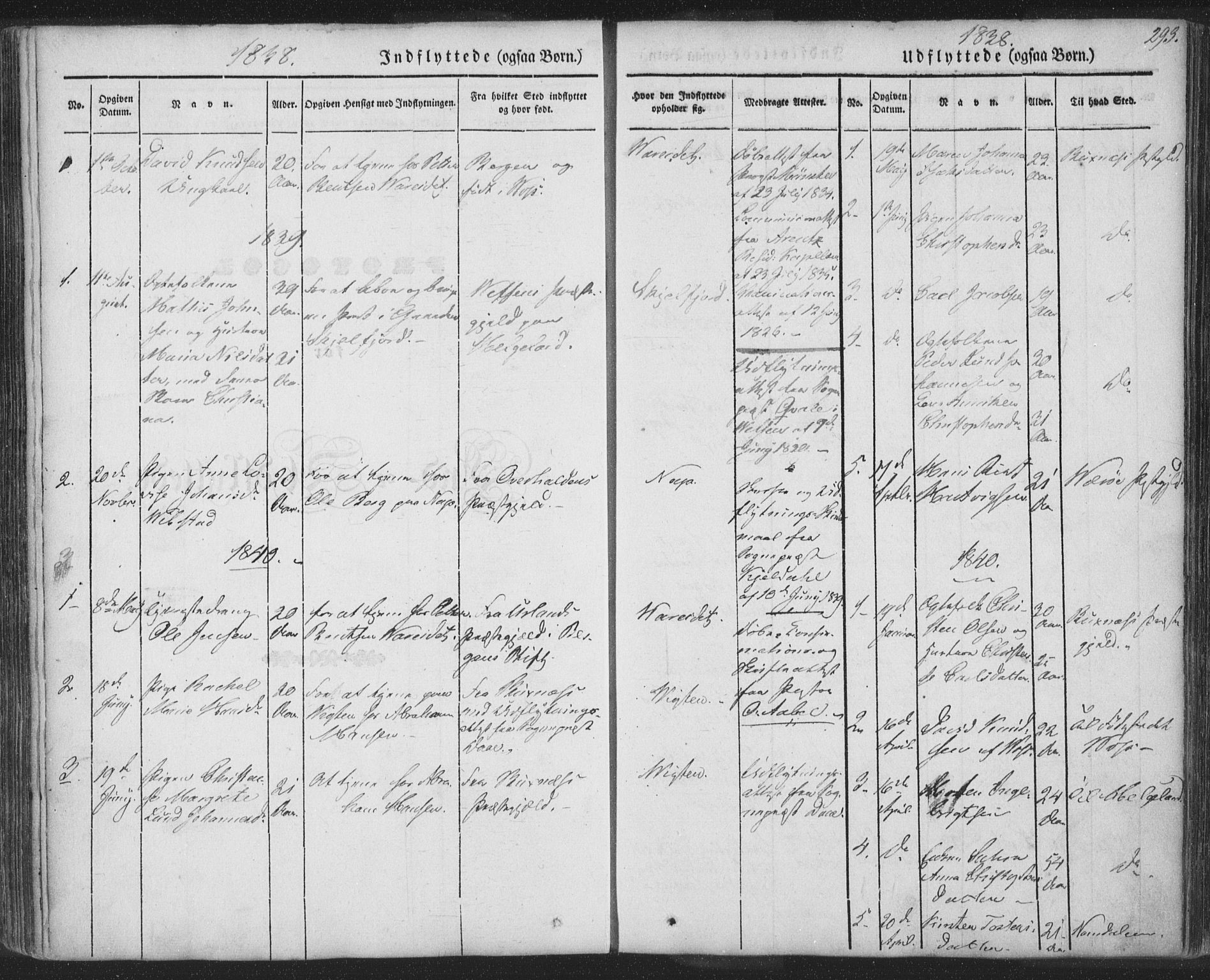 Ministerialprotokoller, klokkerbøker og fødselsregistre - Nordland, AV/SAT-A-1459/885/L1202: Parish register (official) no. 885A03, 1838-1859, p. 293