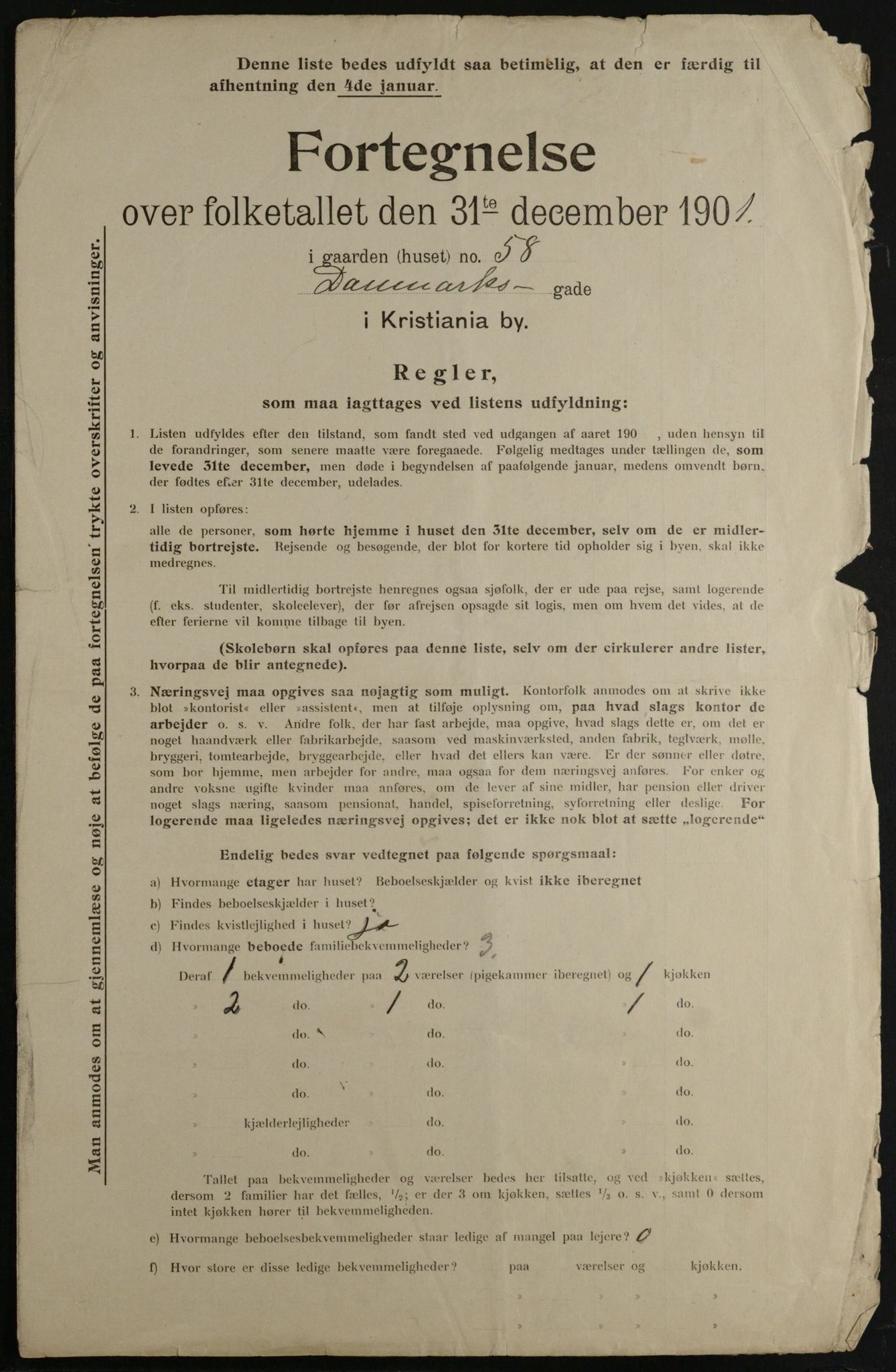 OBA, Municipal Census 1901 for Kristiania, 1901, p. 2450