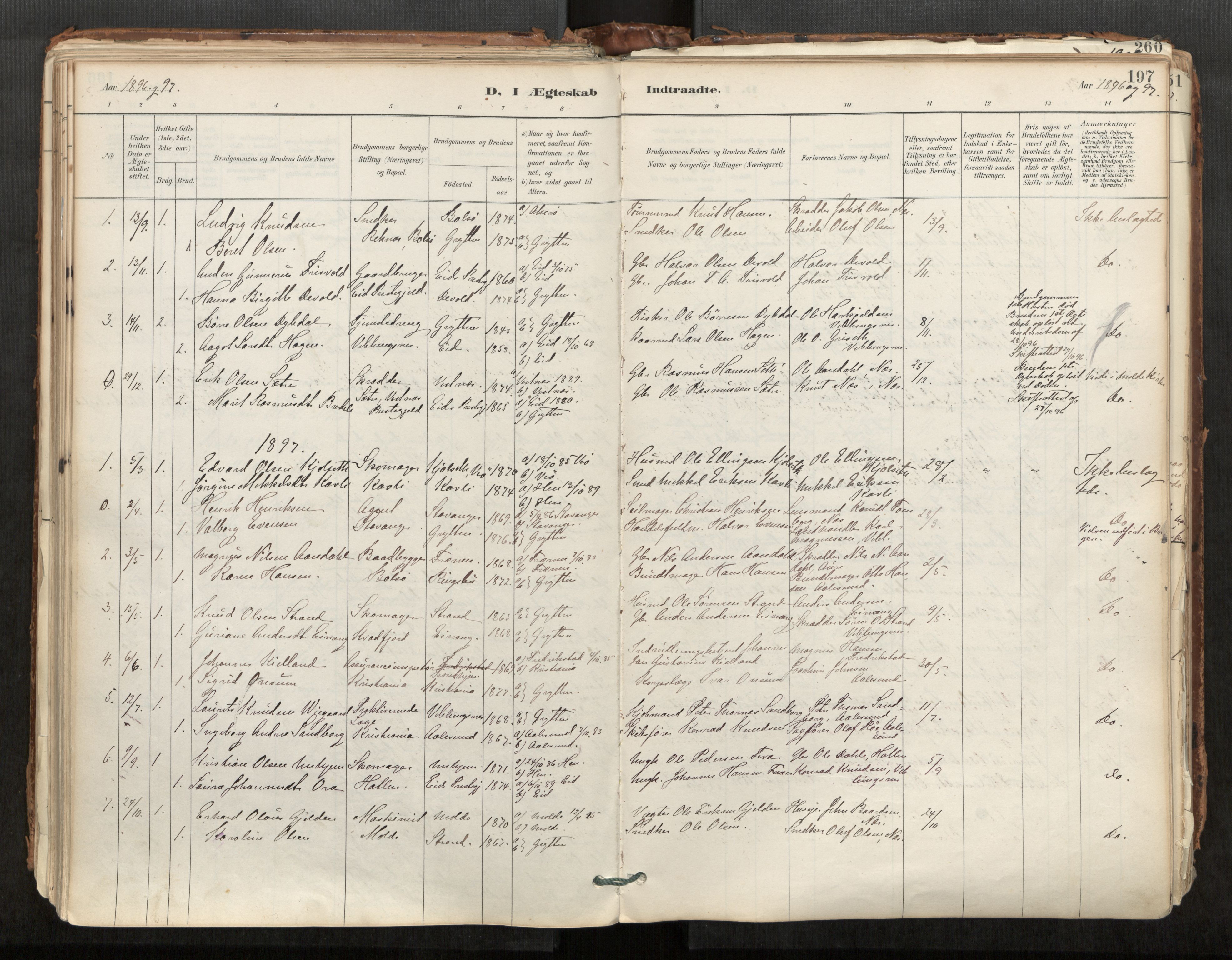 Ministerialprotokoller, klokkerbøker og fødselsregistre - Møre og Romsdal, AV/SAT-A-1454/544/L0585: Parish register (official) no. 544A06, 1887-1924, p. 197