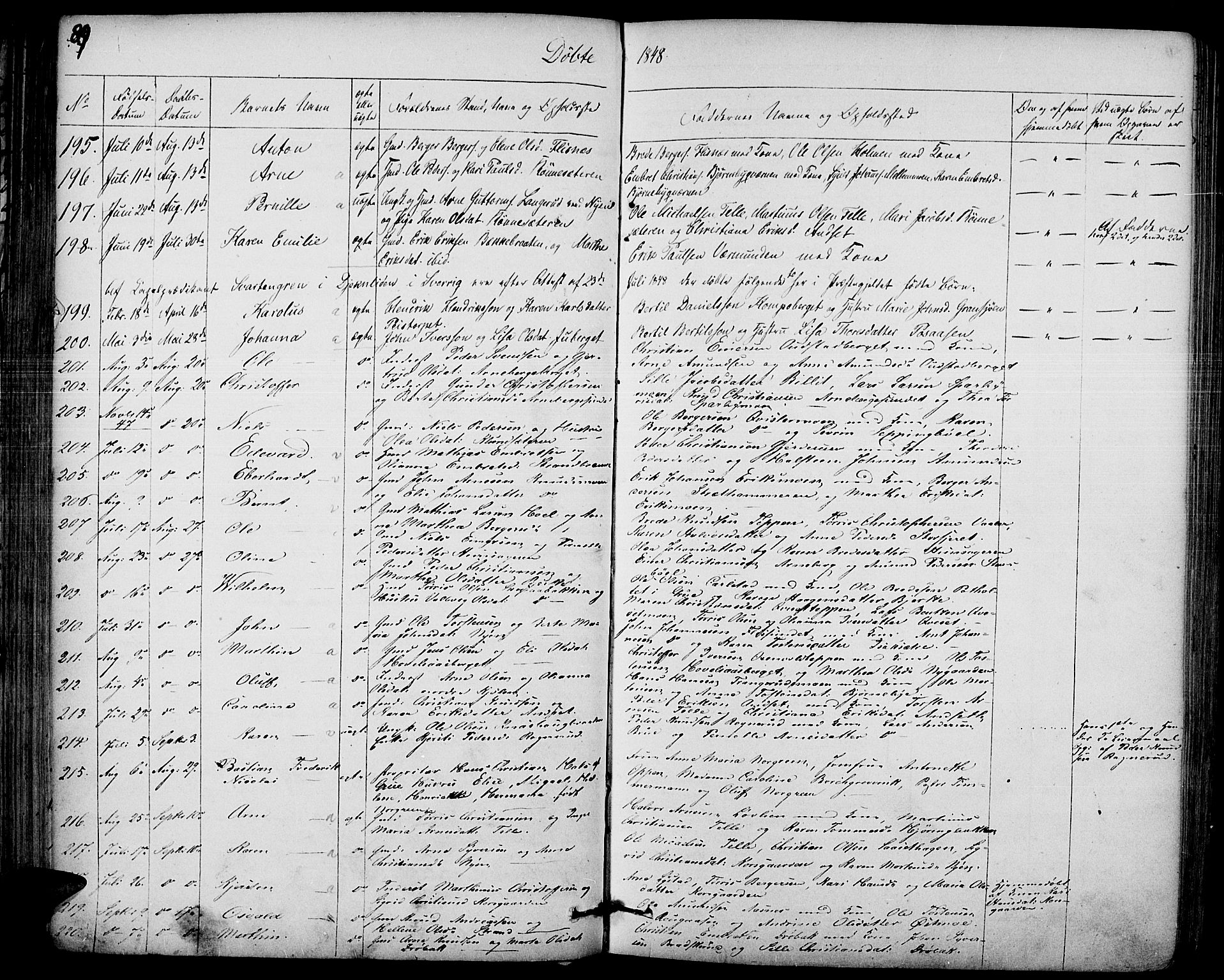 Hof prestekontor, SAH/PREST-038/H/Ha/Haa/L0007: Parish register (official) no. 7, 1841-1848, p. 89